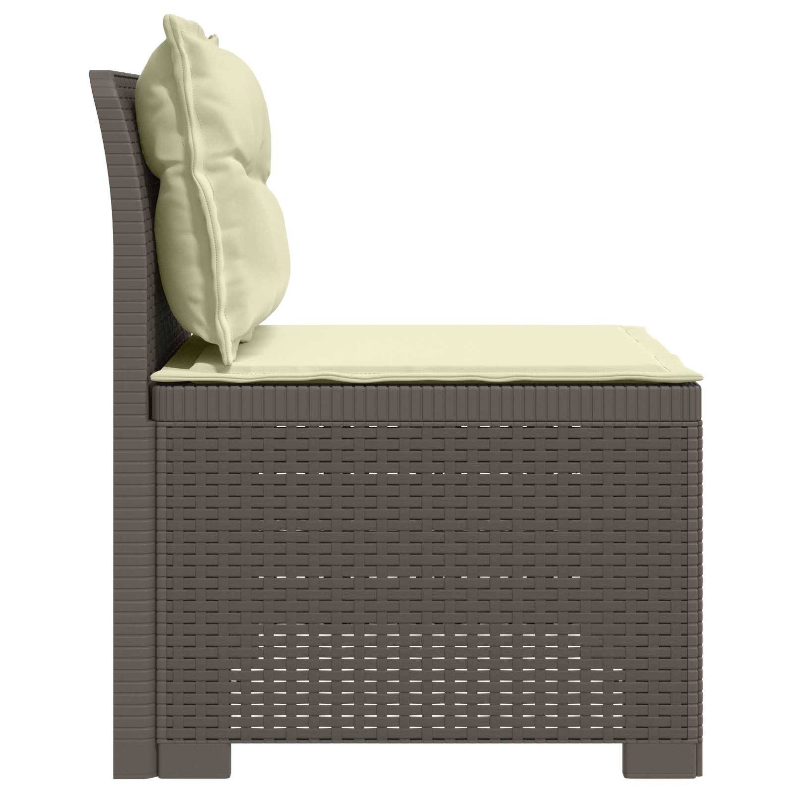 vidaXL 1-Sitzer Garten-Sofa mit Kissen Rattan-Look PP Hellgrau