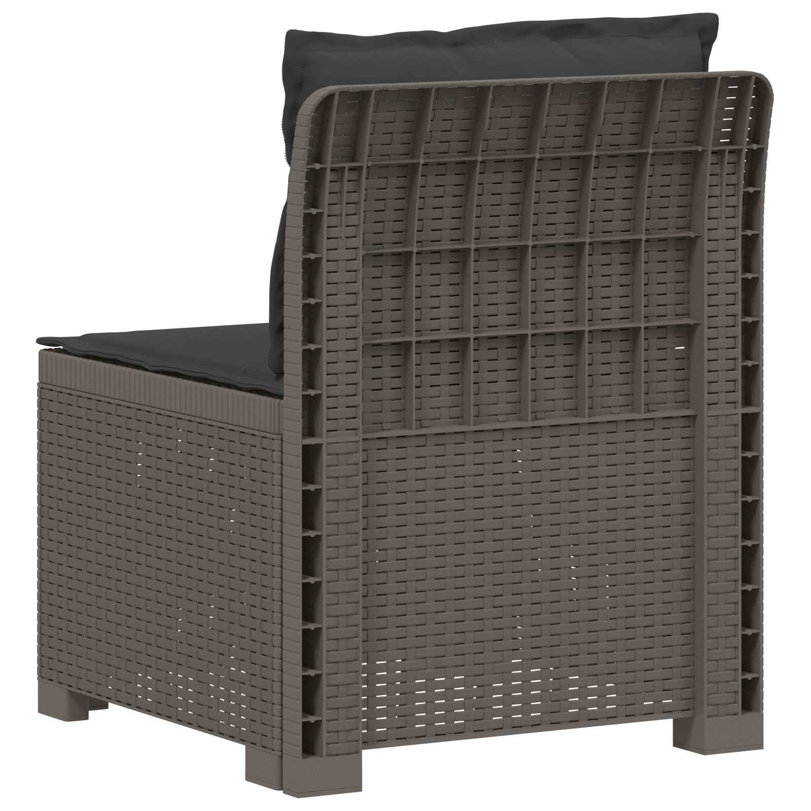 vidaXL 1-Sitzer Garten-Sofa mit Kissen Rattan-Look PP Hellgrau