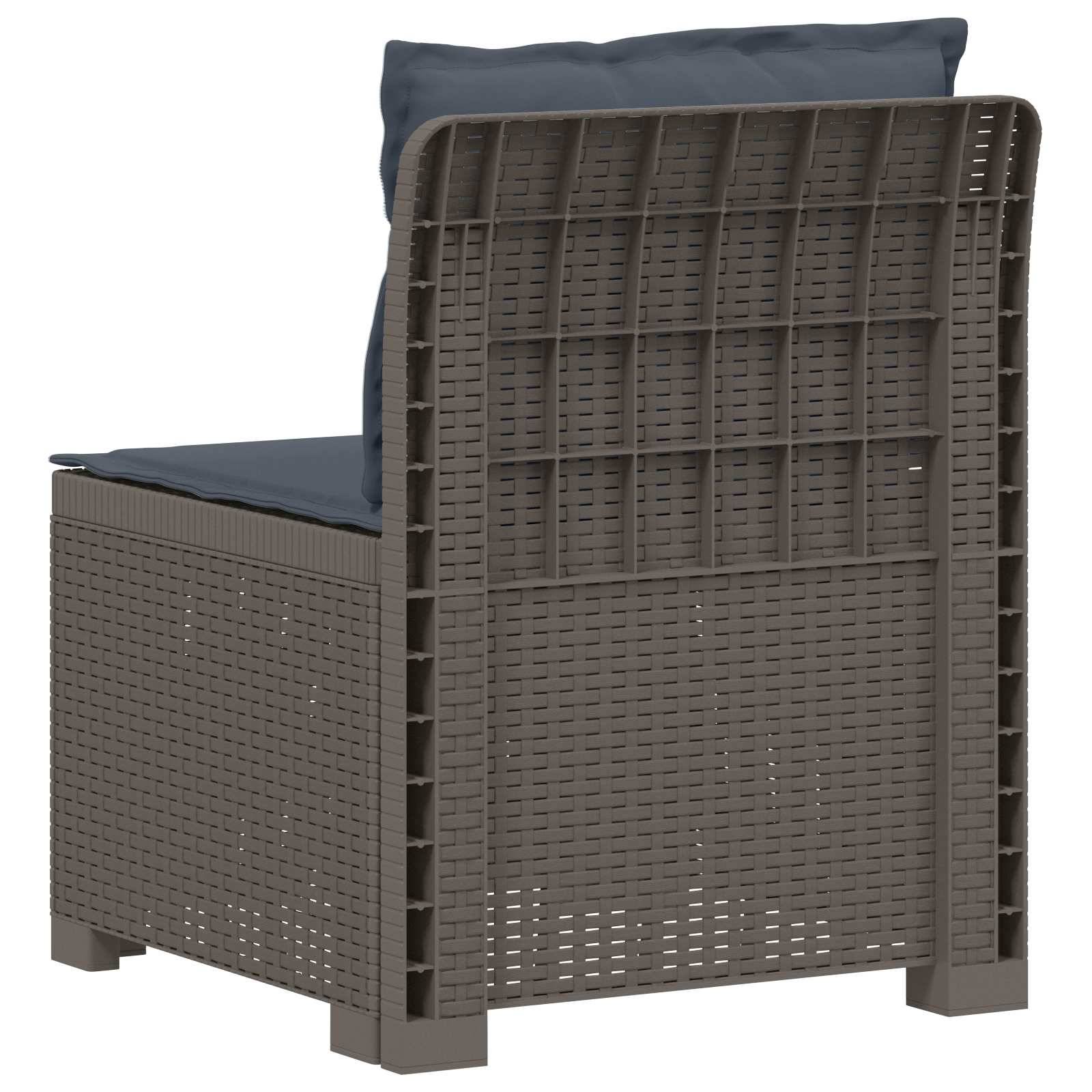 vidaXL 1-Sitzer Garten-Sofa mit Kissen Rattan-Look PP Hellgrau