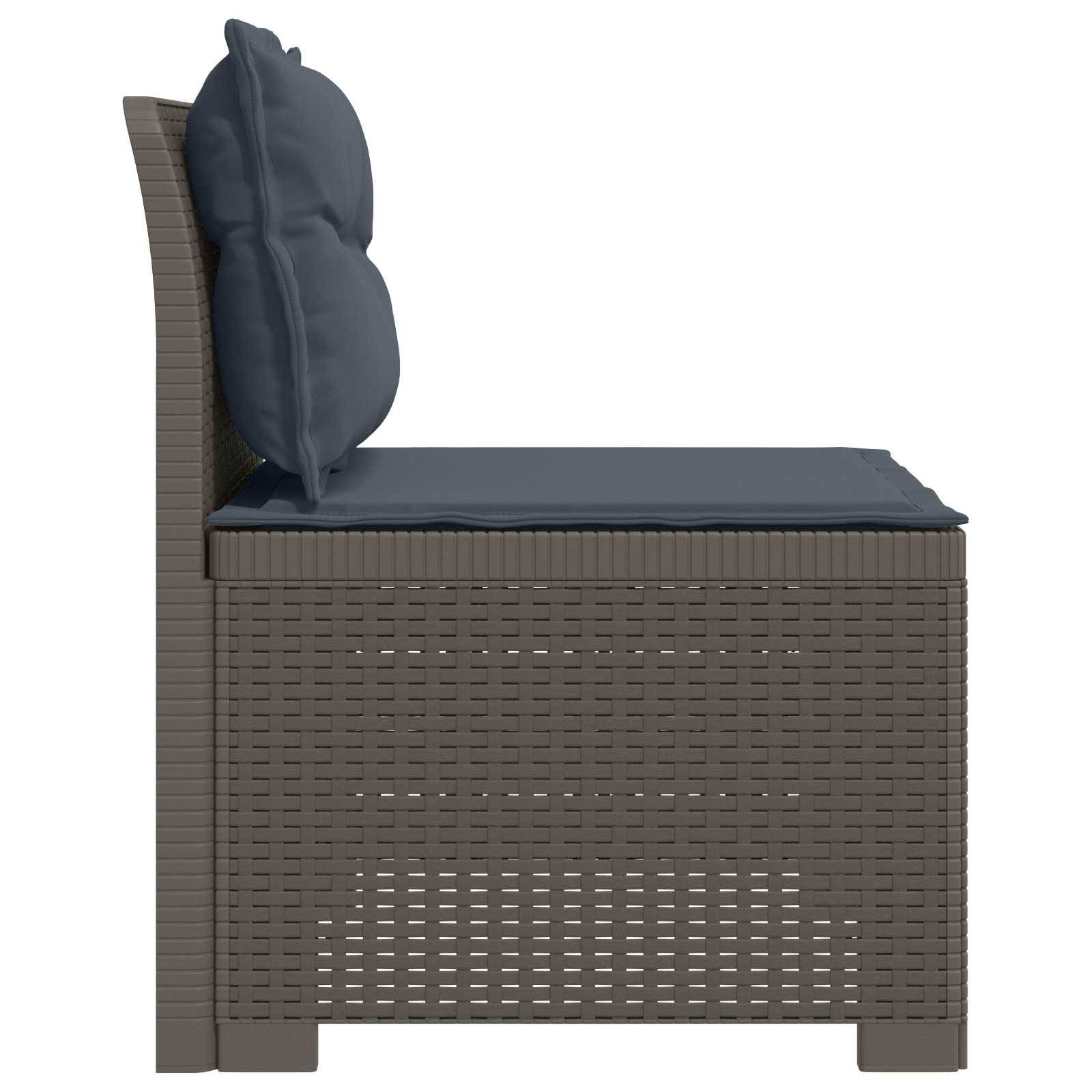 vidaXL 1-Sitzer Garten-Sofa mit Kissen Rattan-Look PP Hellgrau
