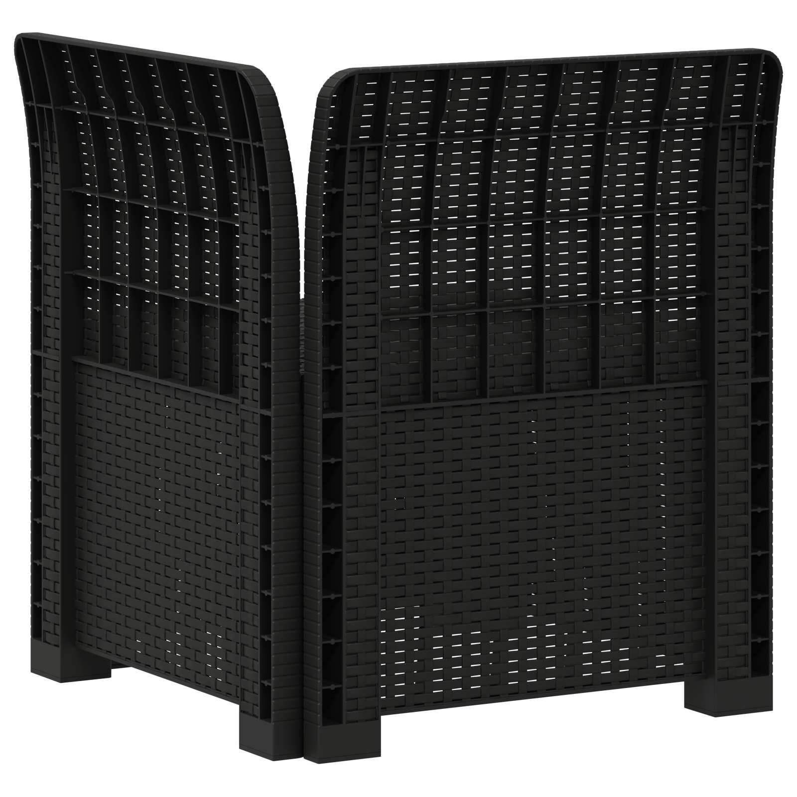 vidaXL 1-Sitzer Garten-Sofa Rattan-Look PP Anthrazit