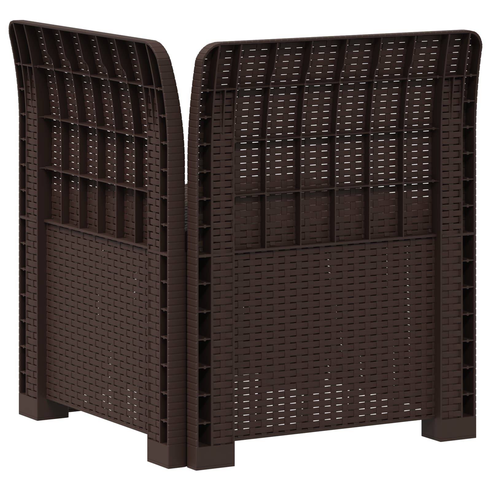 vidaXL 1-Sitzer Garten-Sofa Rattan-Look PP Braun