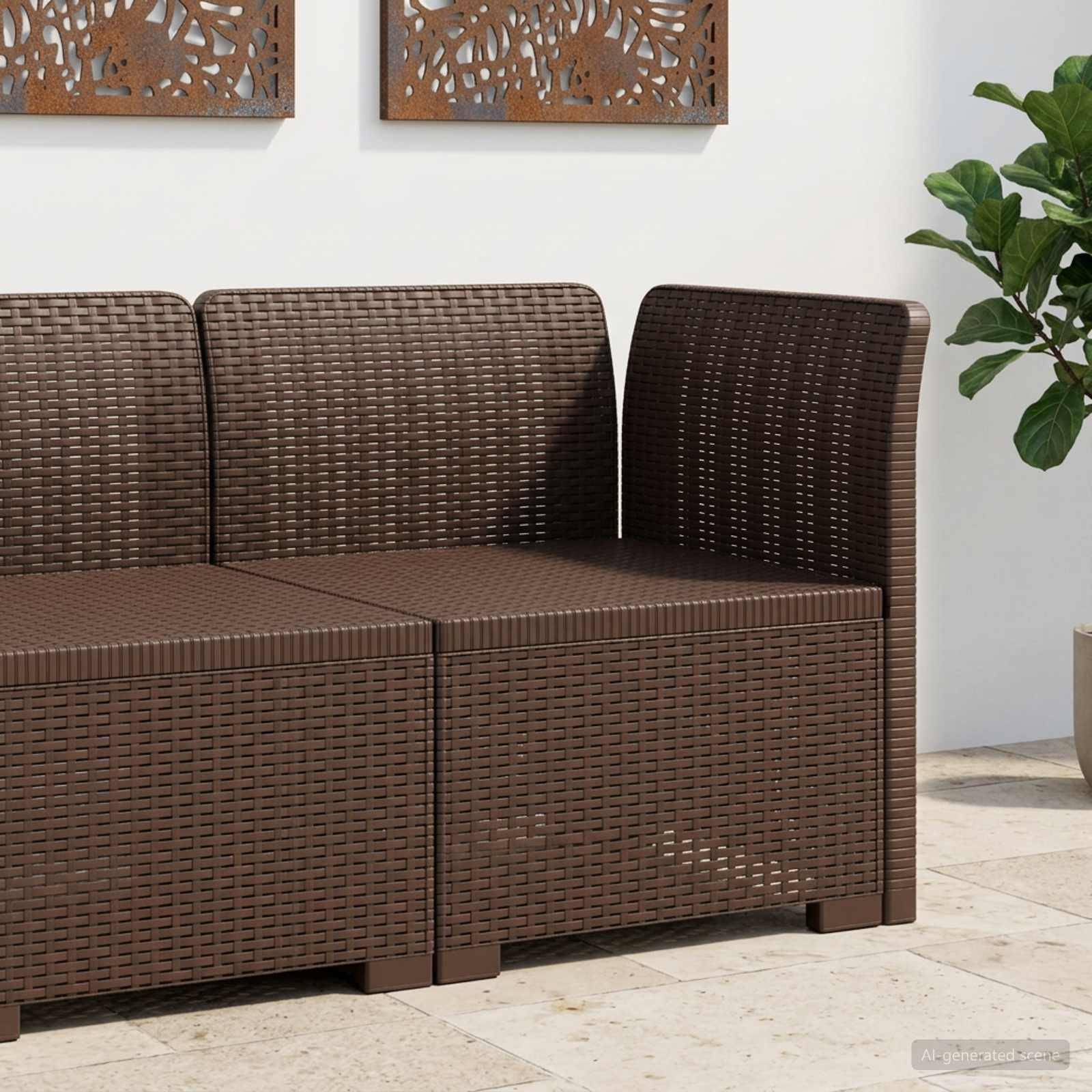 vidaXL 1-Sitzer Garten-Sofa Rattan-Look PP Braun