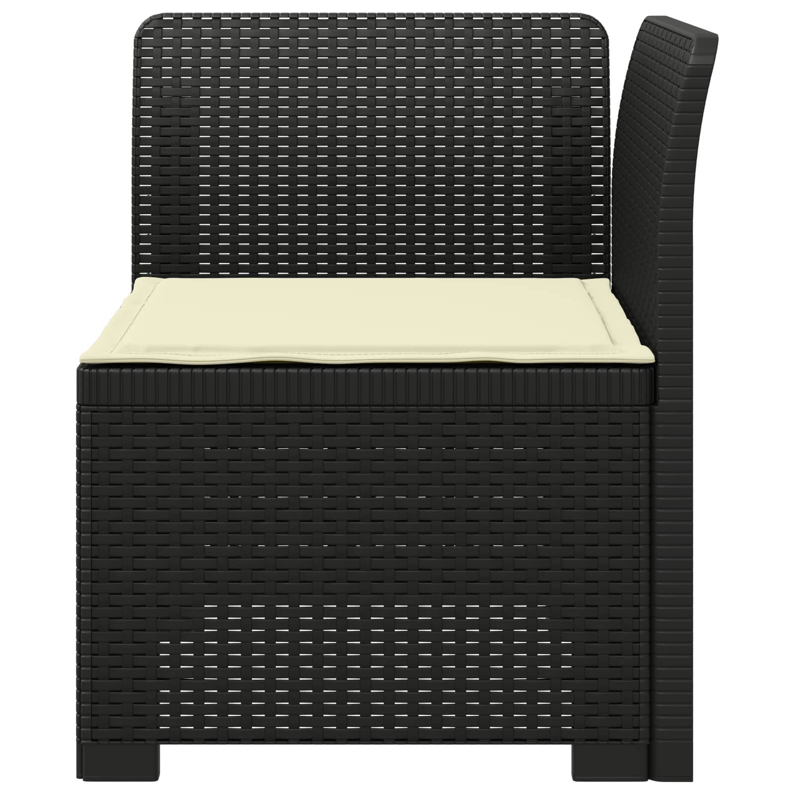vidaXL 1-Sitzer Garten-Sofa mit Kissen Rattan-Look PP Anthrazit