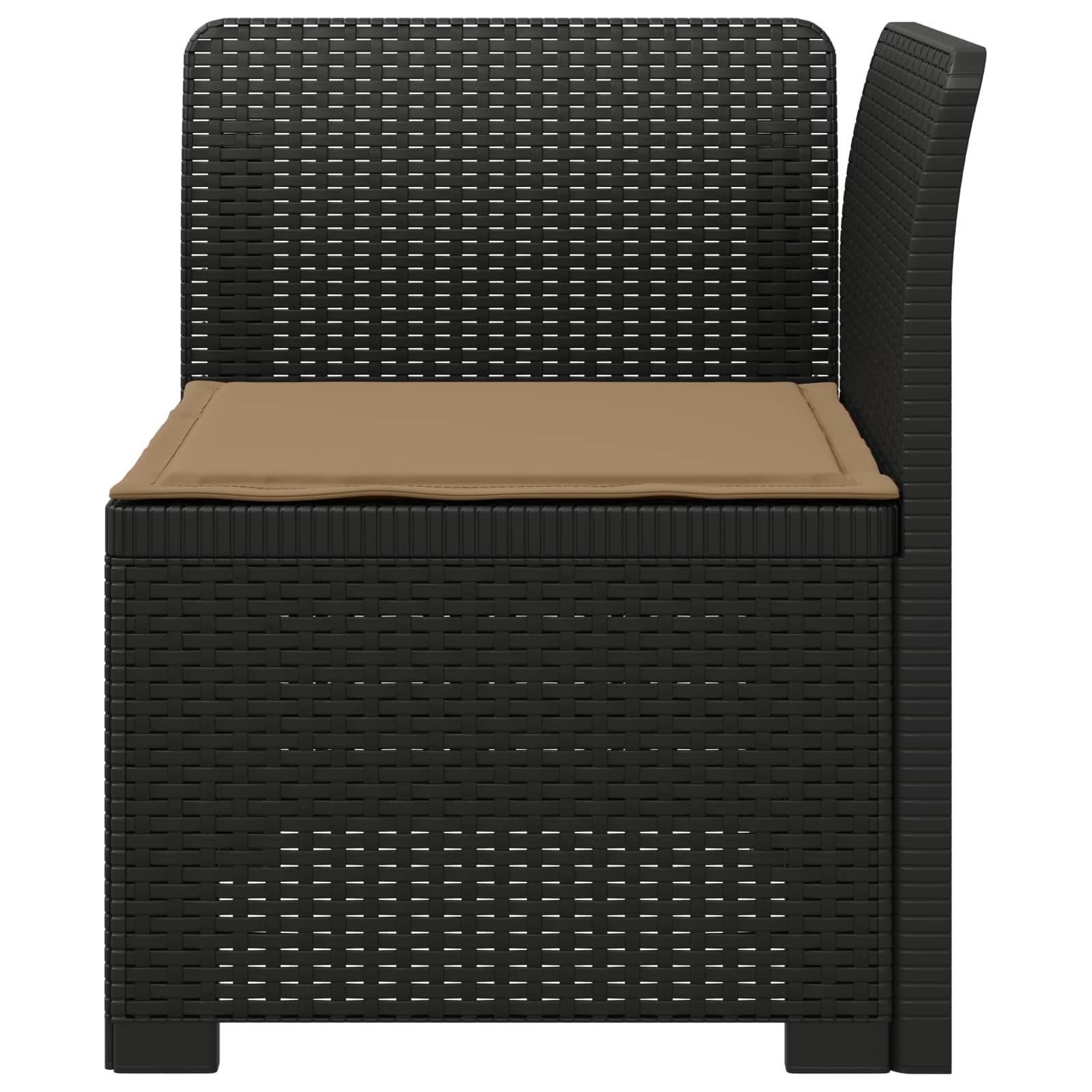 vidaXL 1-Sitzer Garten-Sofa mit Kissen Rattan-Look PP Anthrazit