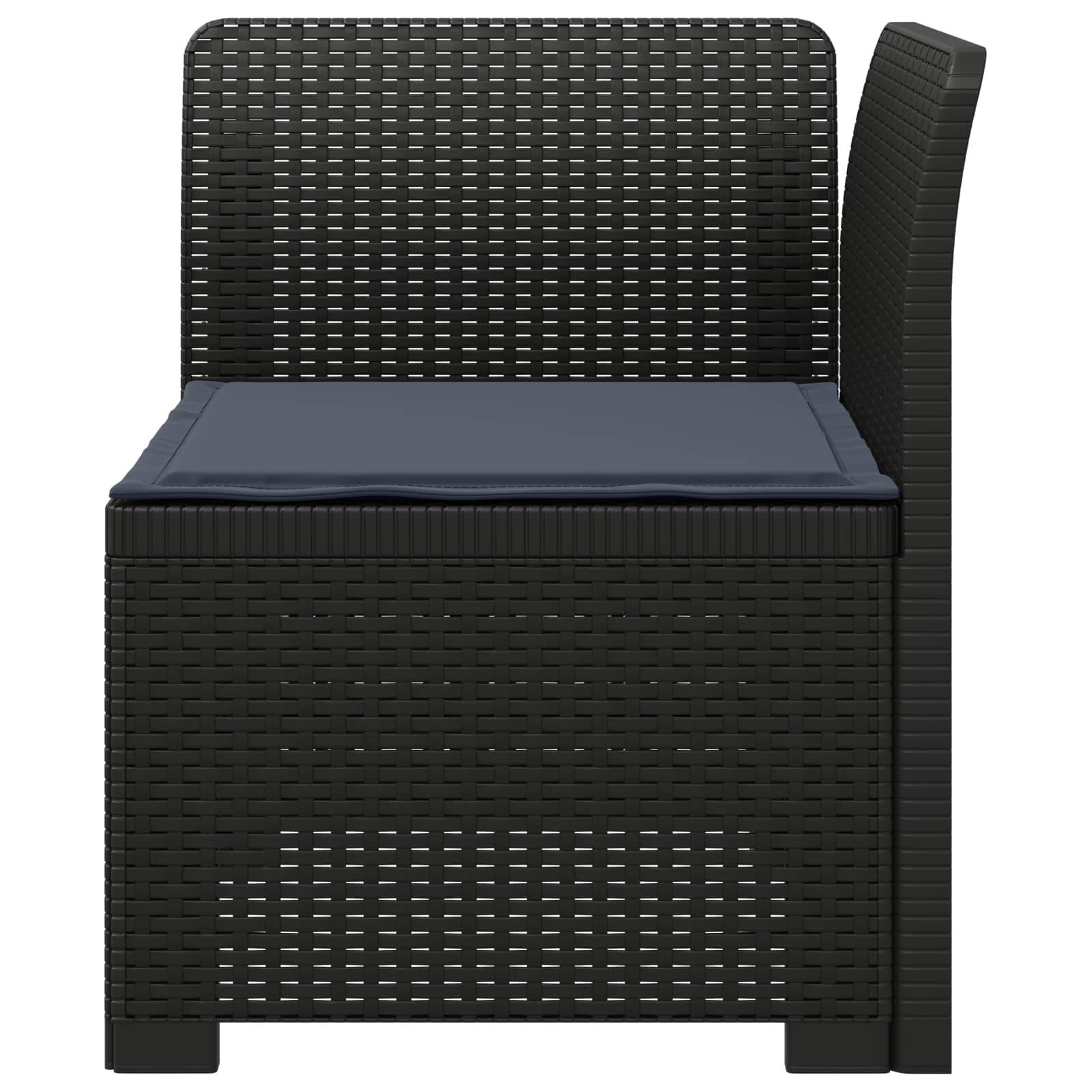 vidaXL 1-Sitzer Garten-Sofa mit Kissen Rattan-Look PP Anthrazit