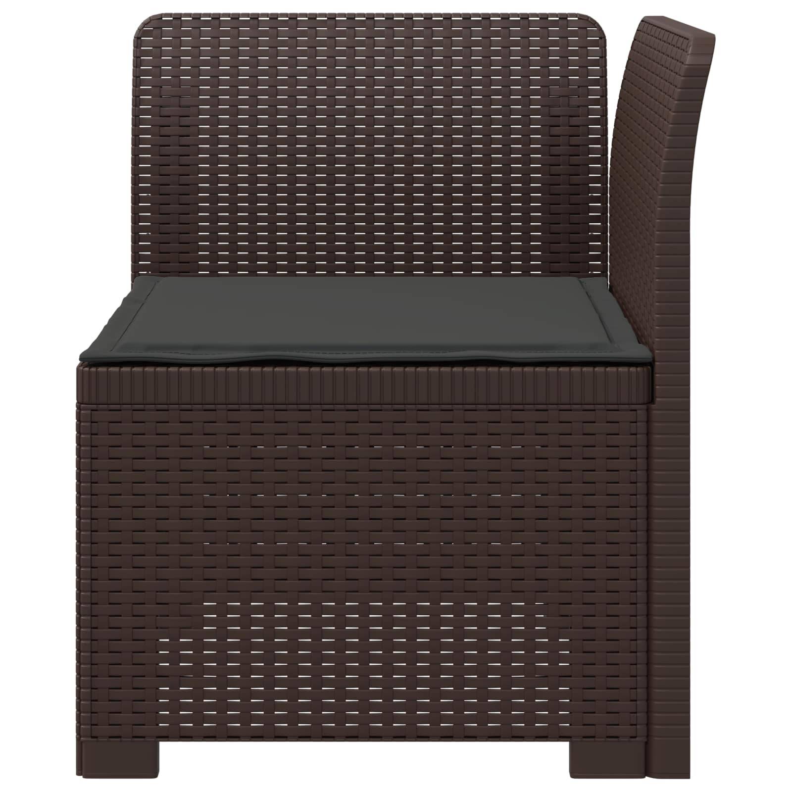 vidaXL 1-Sitzer Garten-Sofa mit Kissen Rattan-Look PP Braun