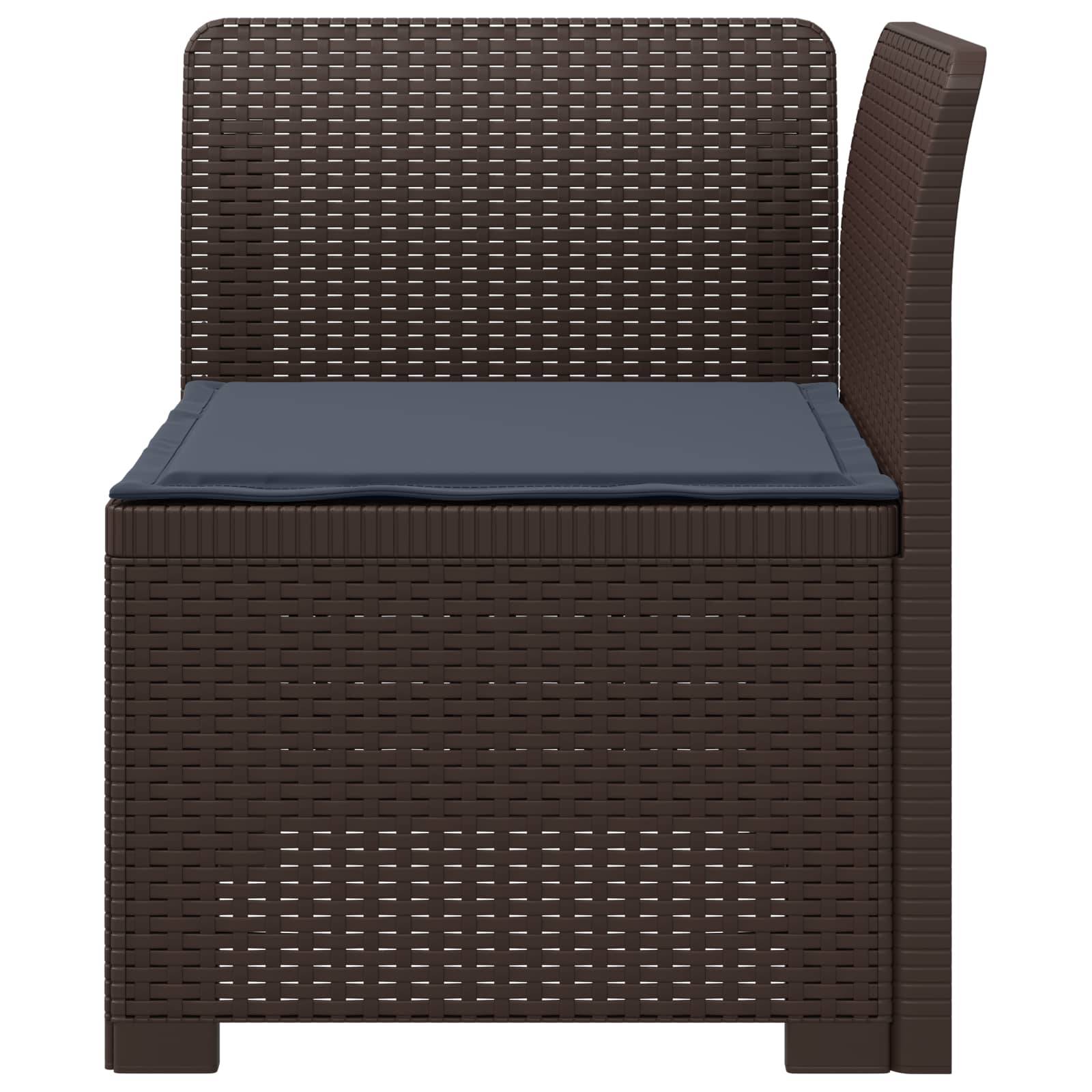 vidaXL 1-Sitzer Garten-Sofa mit Kissen Rattan-Look PP Braun