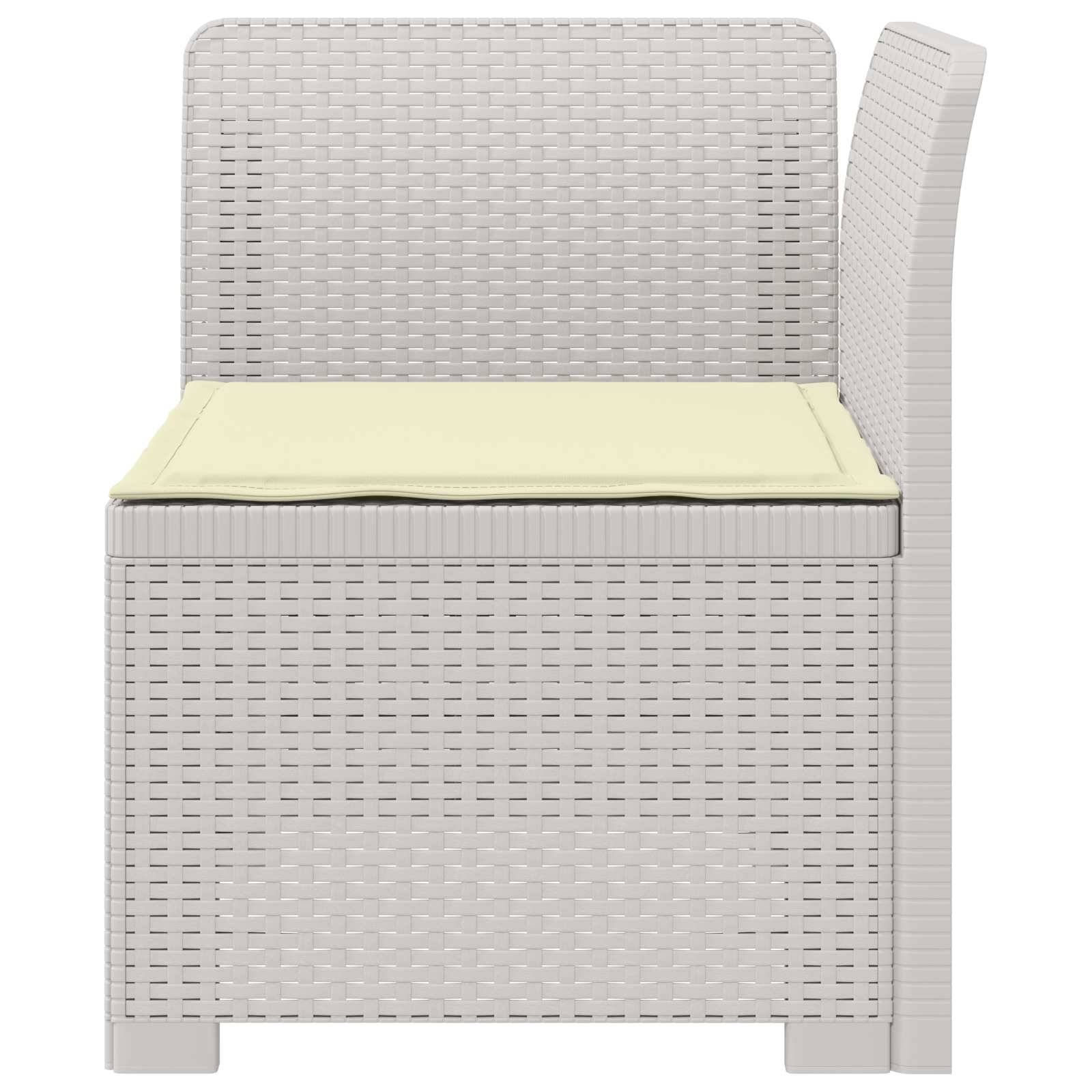 vidaXL 1-Sitzer Garten-Sofa mit Kissen Rattan-Look PP Weiß