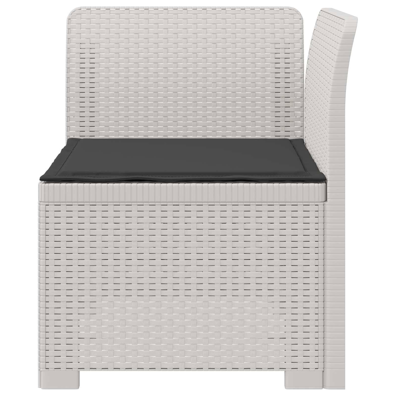 vidaXL 1-Sitzer Garten-Sofa mit Kissen Rattan-Look PP Weiß