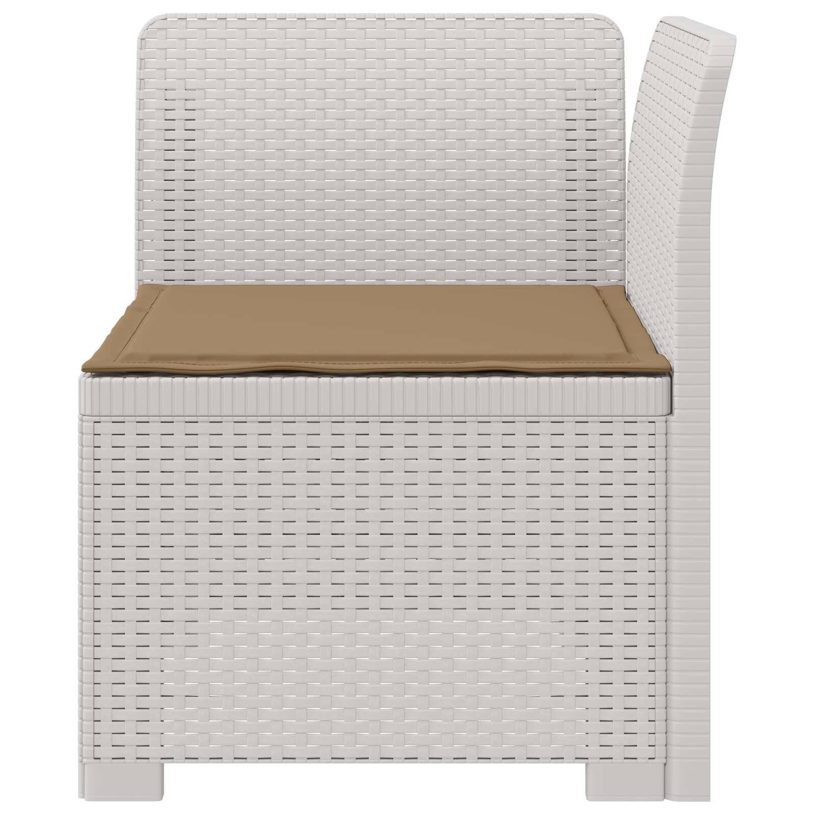 vidaXL 1-Sitzer Garten-Sofa mit Kissen Rattan-Look PP Weiß