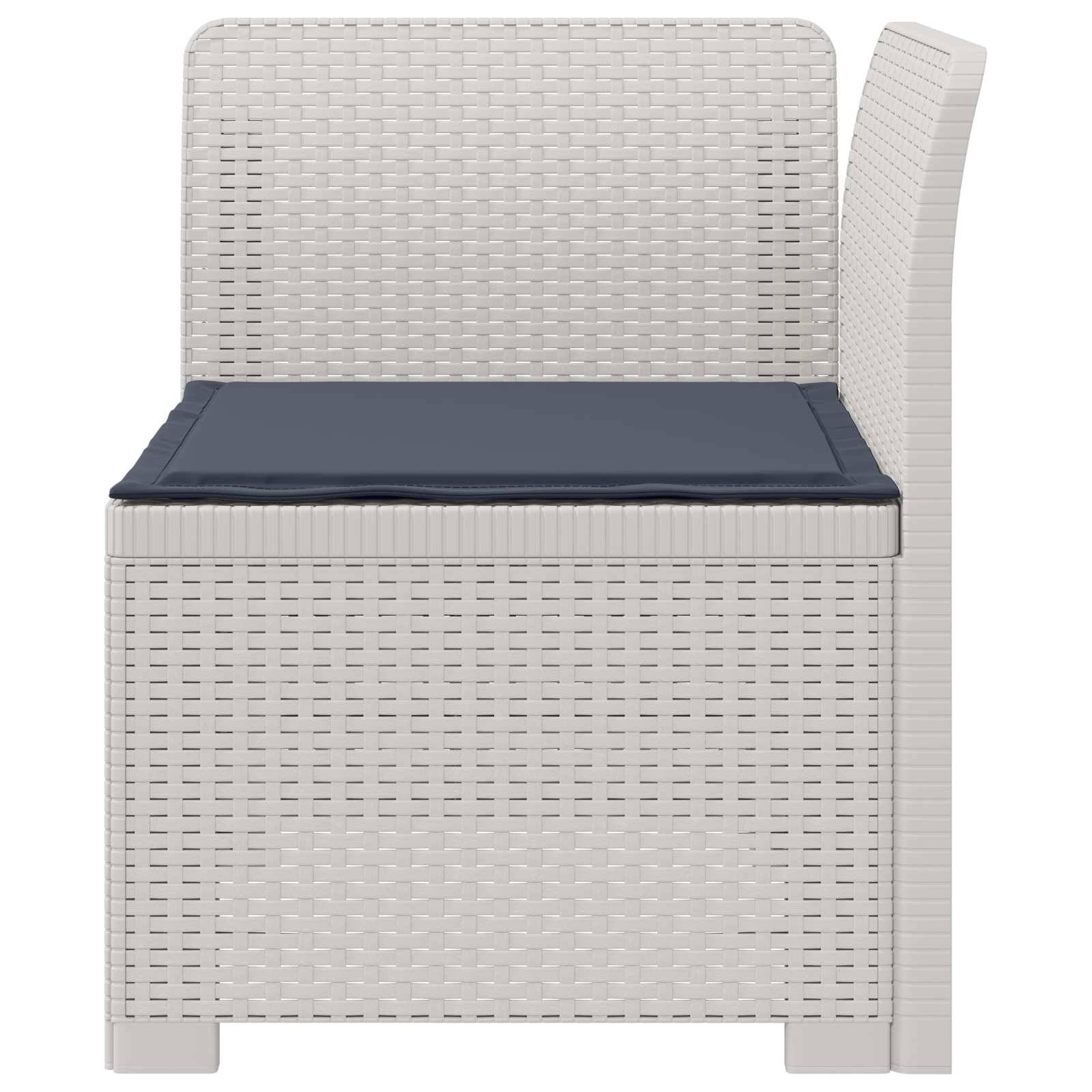 vidaXL 1-Sitzer Garten-Sofa mit Kissen Rattan-Look PP Weiß