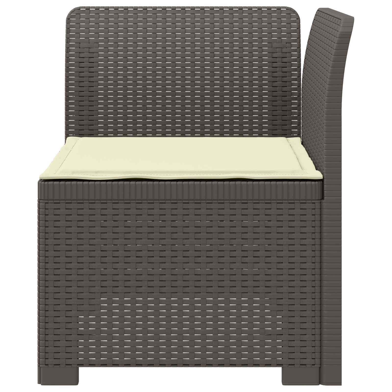 vidaXL 1-Sitzer Garten-Sofa mit Kissen Rattan-Look PP Hellgrau