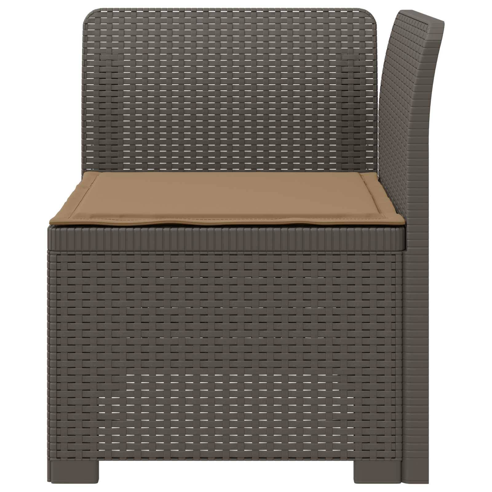 vidaXL 1-Sitzer Garten-Sofa mit Kissen Rattan-Look PP Hellgrau