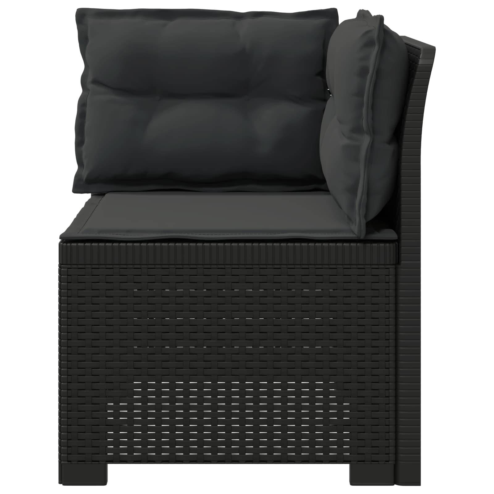 vidaXL 1-Sitzer Garten-Sofa mit Kissen Rattan-Look PP Anthrazit