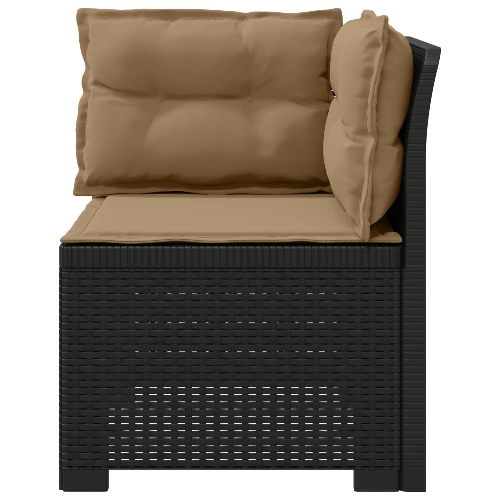 vidaXL 1-Sitzer Garten-Sofa mit Kissen Rattan-Look PP Anthrazit
