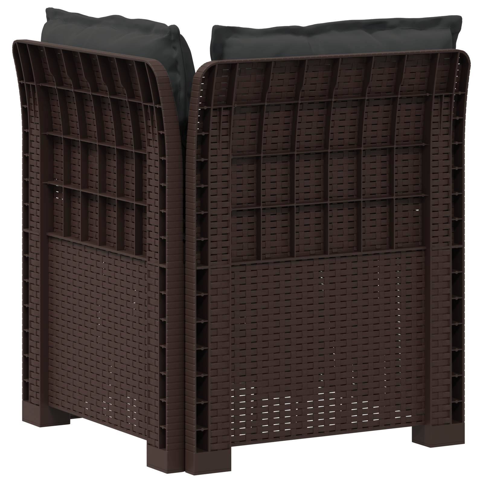 vidaXL 1-Sitzer Garten-Sofa mit Kissen Rattan-Look PP Braun