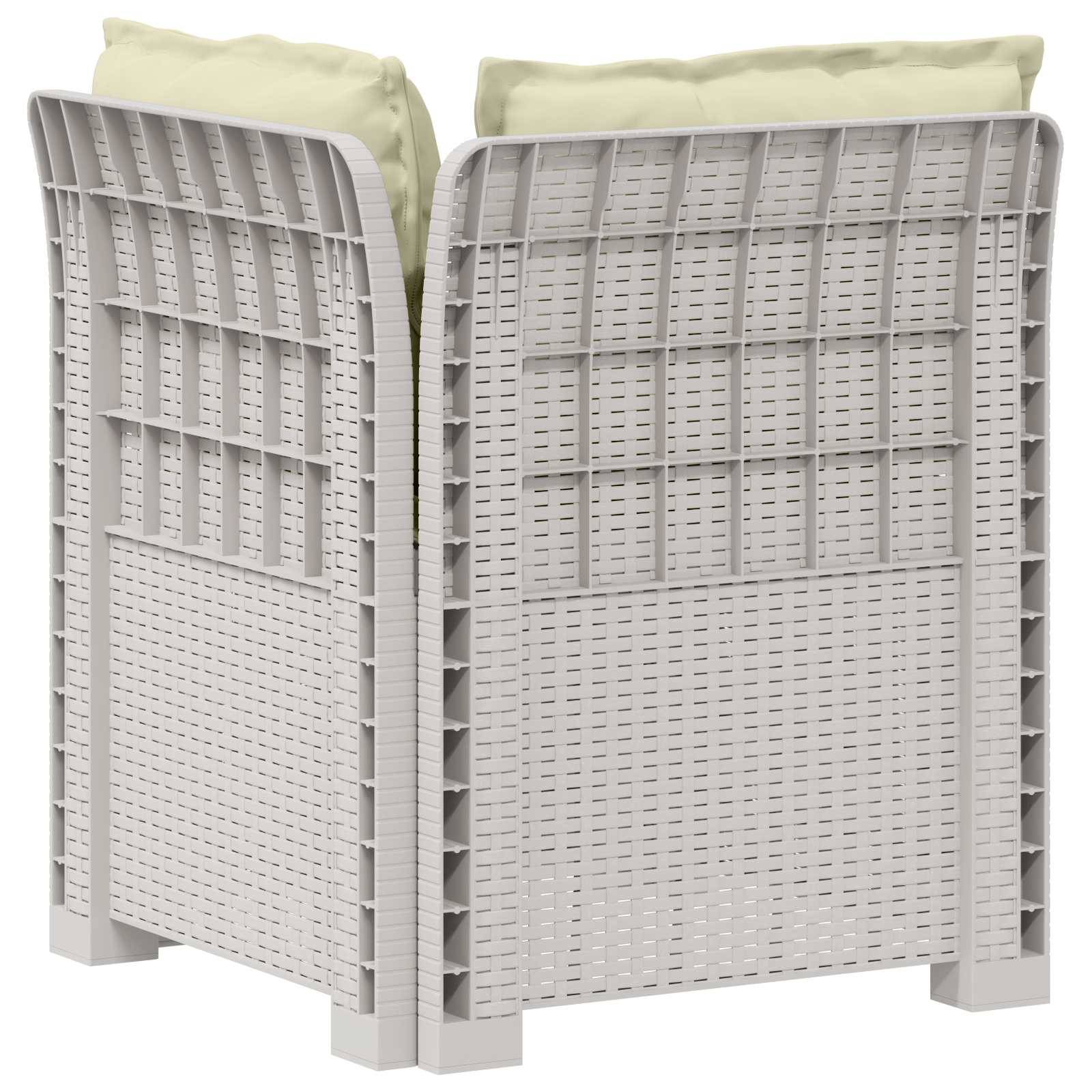 vidaXL 1-Sitzer Garten-Sofa mit Kissen Rattan-Look PP Weiß