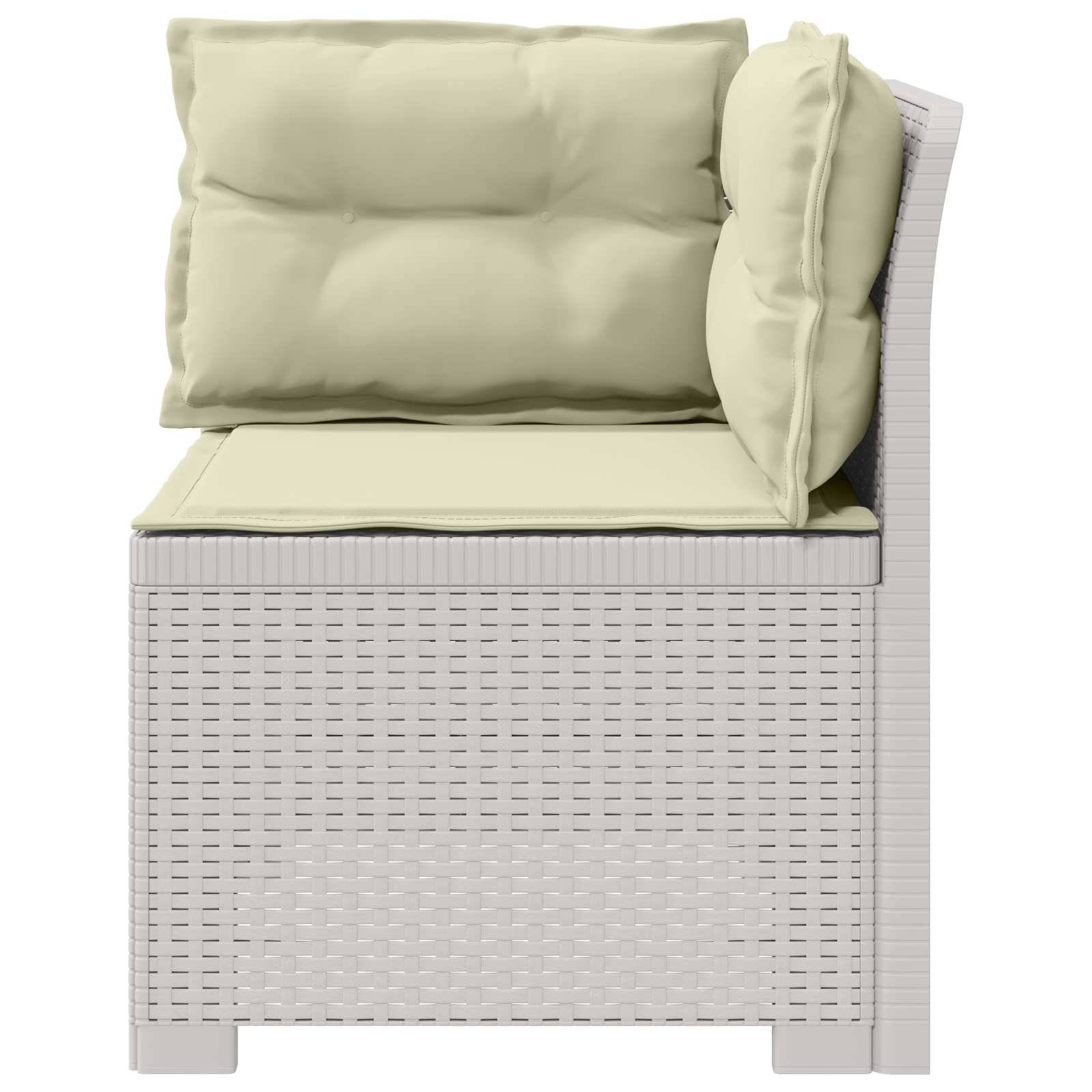 vidaXL 1-Sitzer Garten-Sofa mit Kissen Rattan-Look PP Weiß