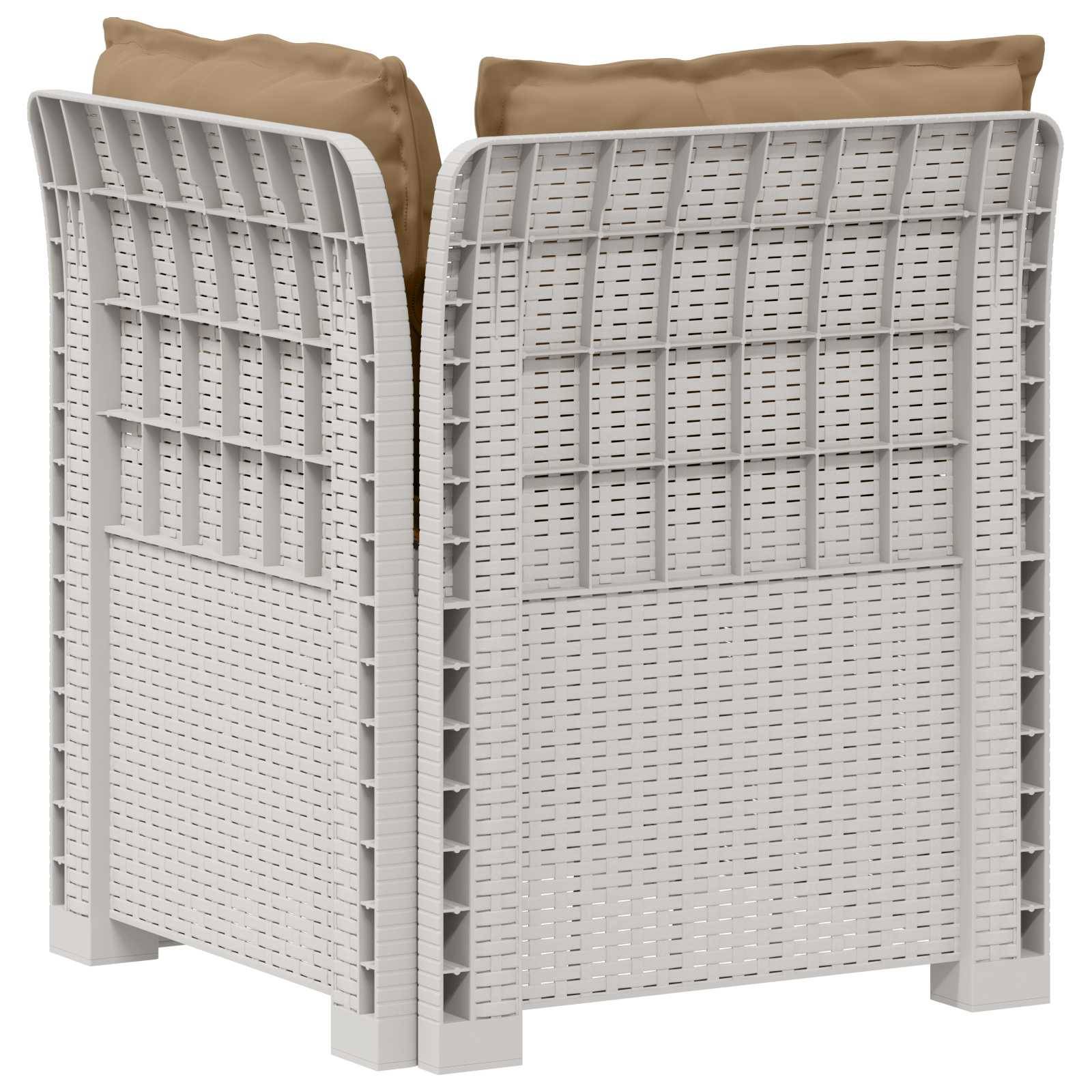 vidaXL 1-Sitzer Garten-Sofa mit Kissen Rattan-Look PP Weiß