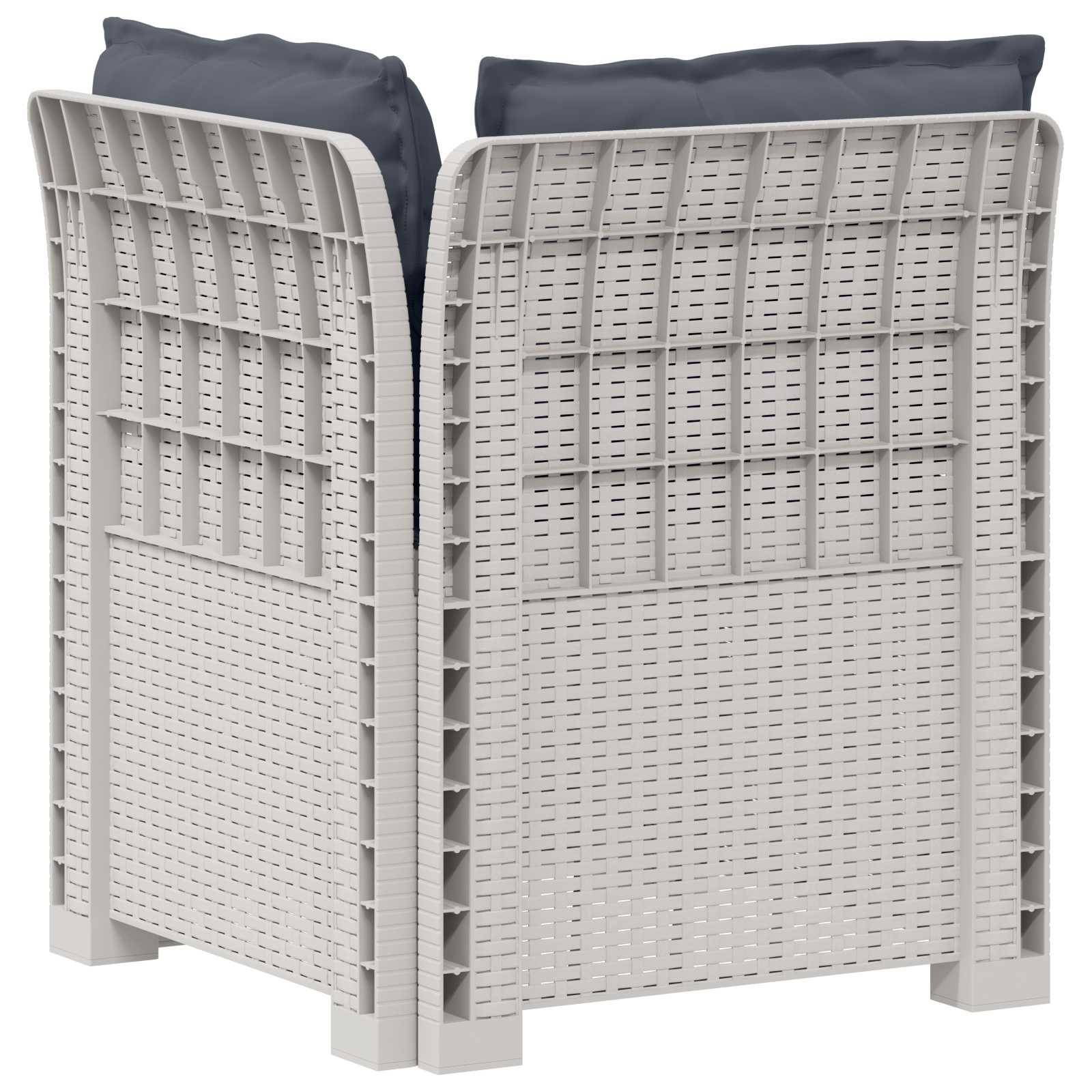 vidaXL 1-Sitzer Garten-Sofa mit Kissen Rattan-Look PP Weiß