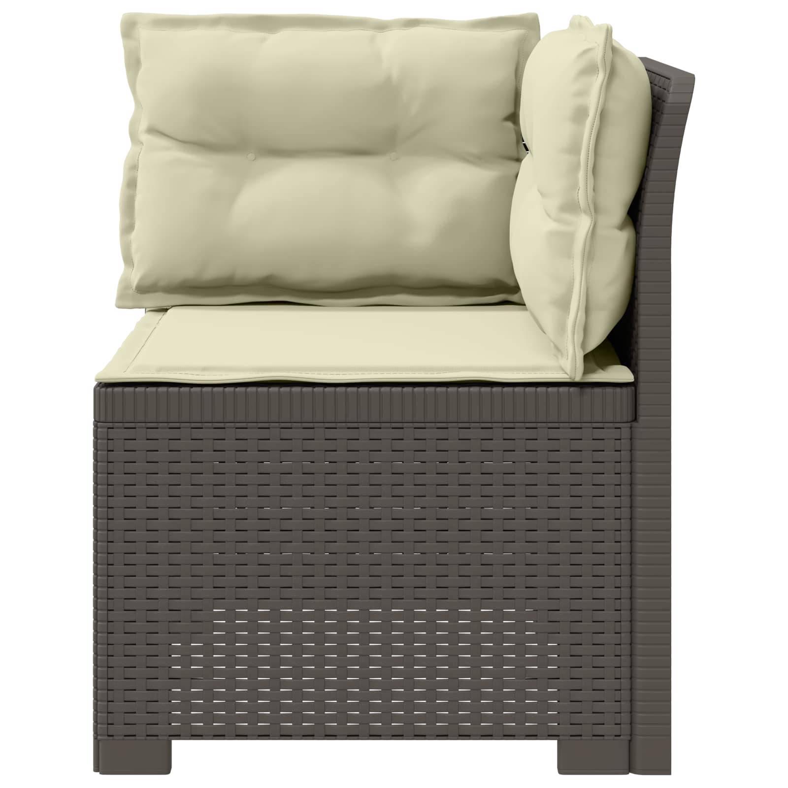 vidaXL 1-Sitzer Garten-Sofa mit Kissen Rattan-Look PP Hellgrau