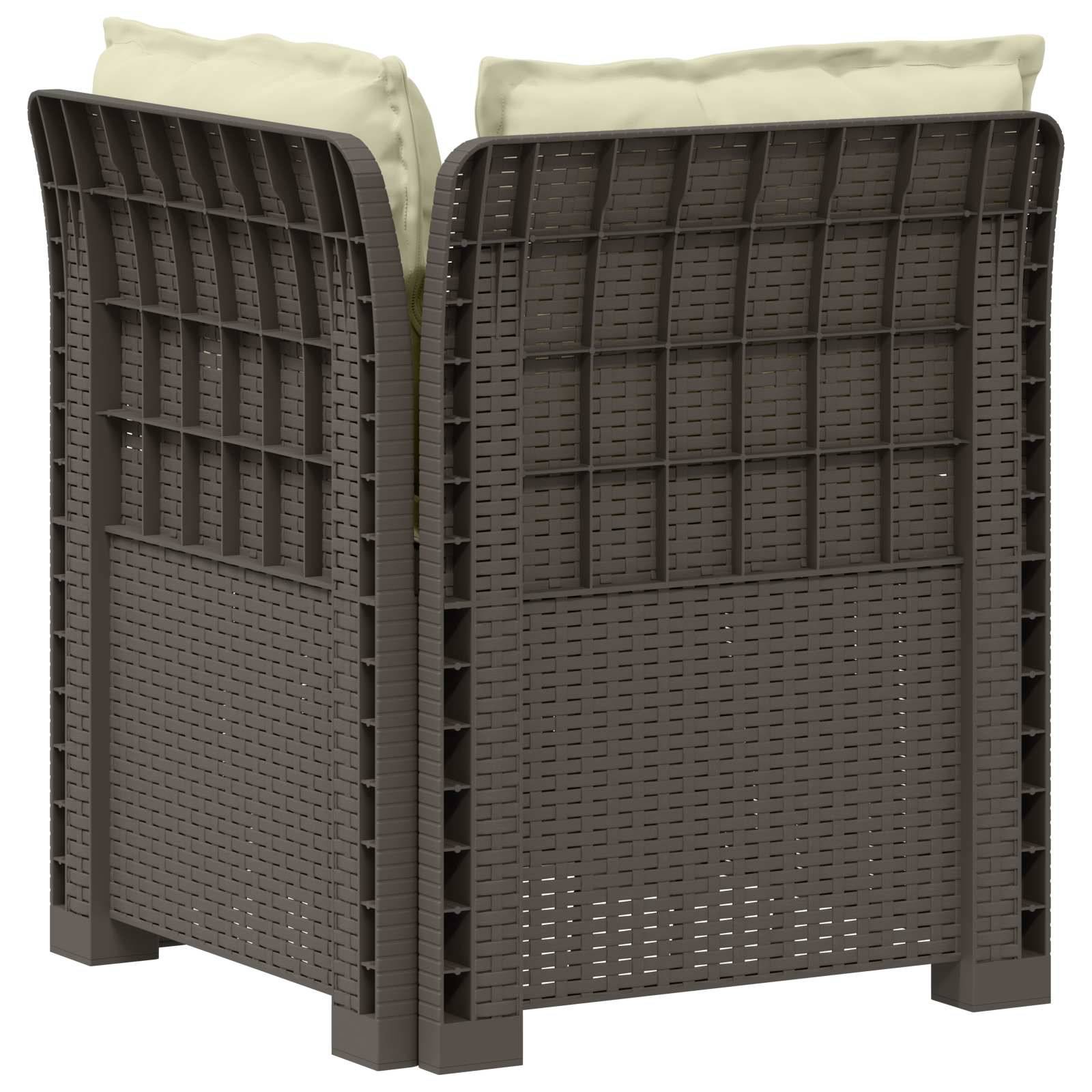 vidaXL 1-Sitzer Garten-Sofa mit Kissen Rattan-Look PP Hellgrau