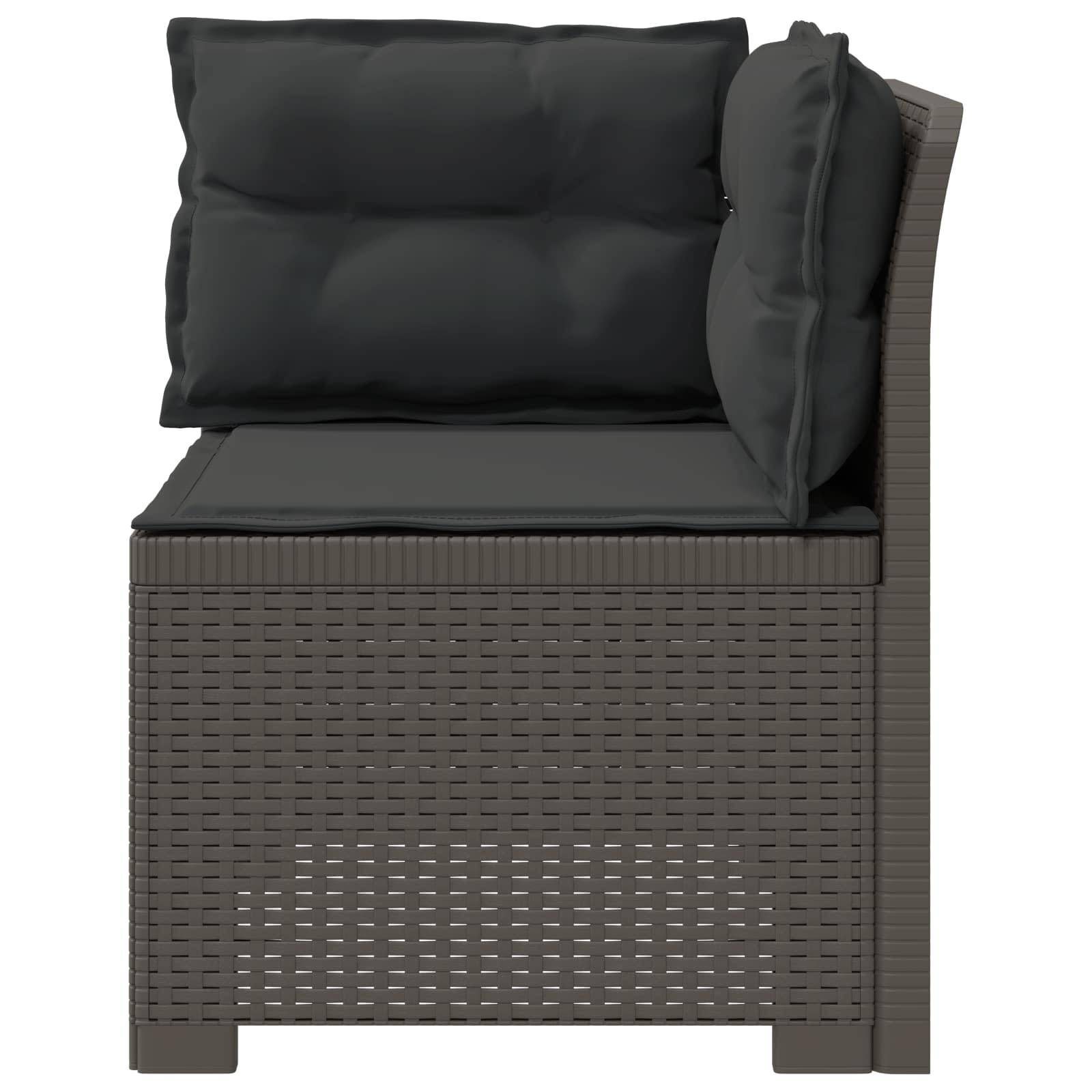 vidaXL 1-Sitzer Garten-Sofa mit Kissen Rattan-Look PP Hellgrau