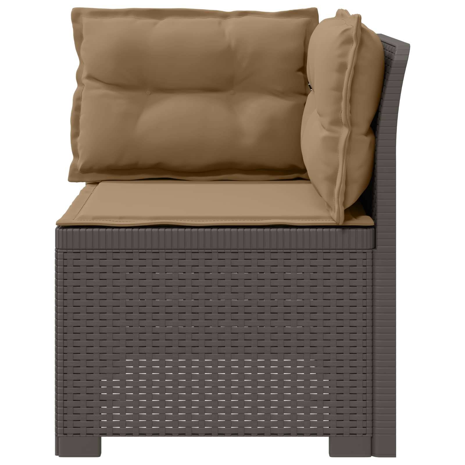 vidaXL 1-Sitzer Garten-Sofa mit Kissen Rattan-Look PP Hellgrau
