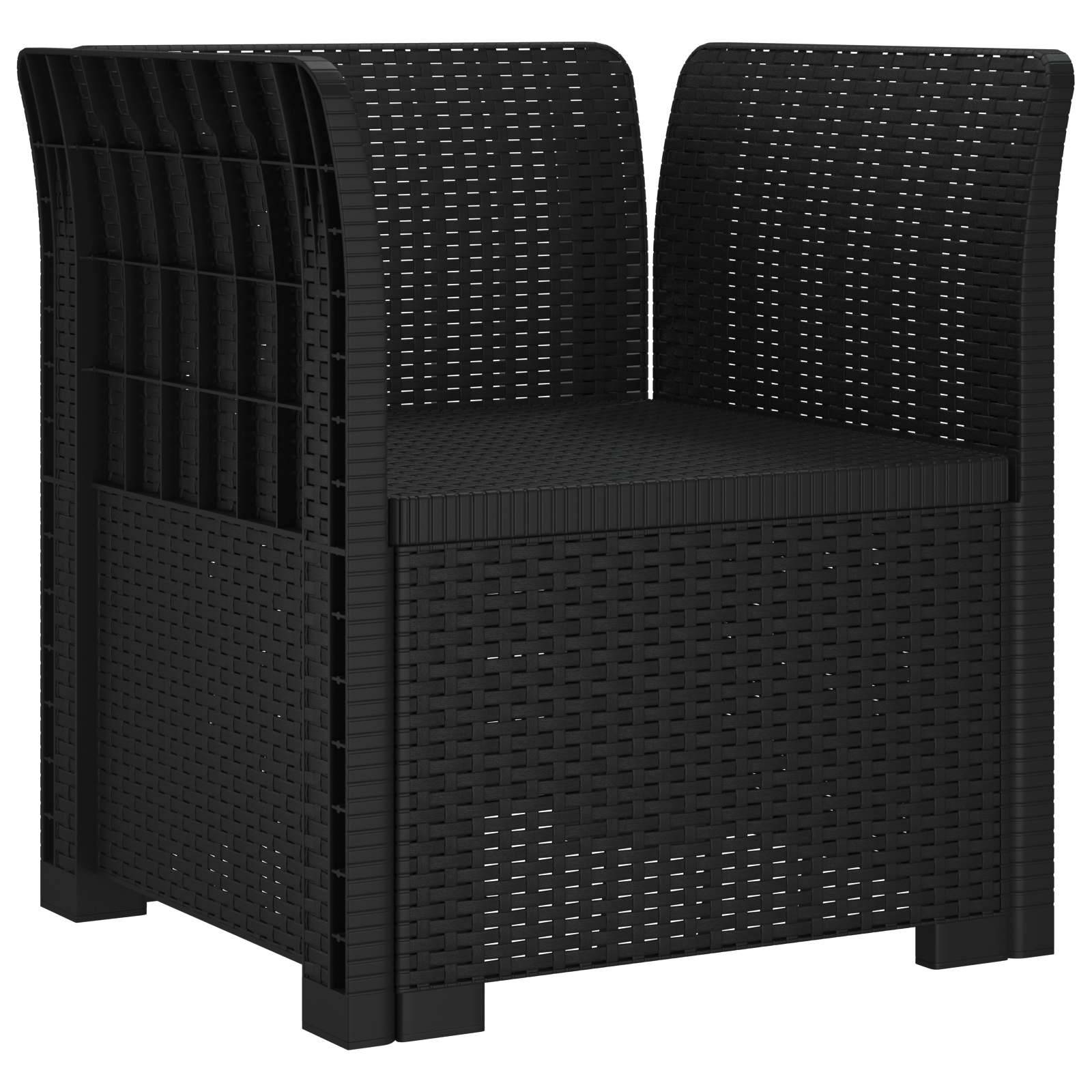 vidaXL 1-Sitzer Sessel Rattan-Look PP Anthrazit