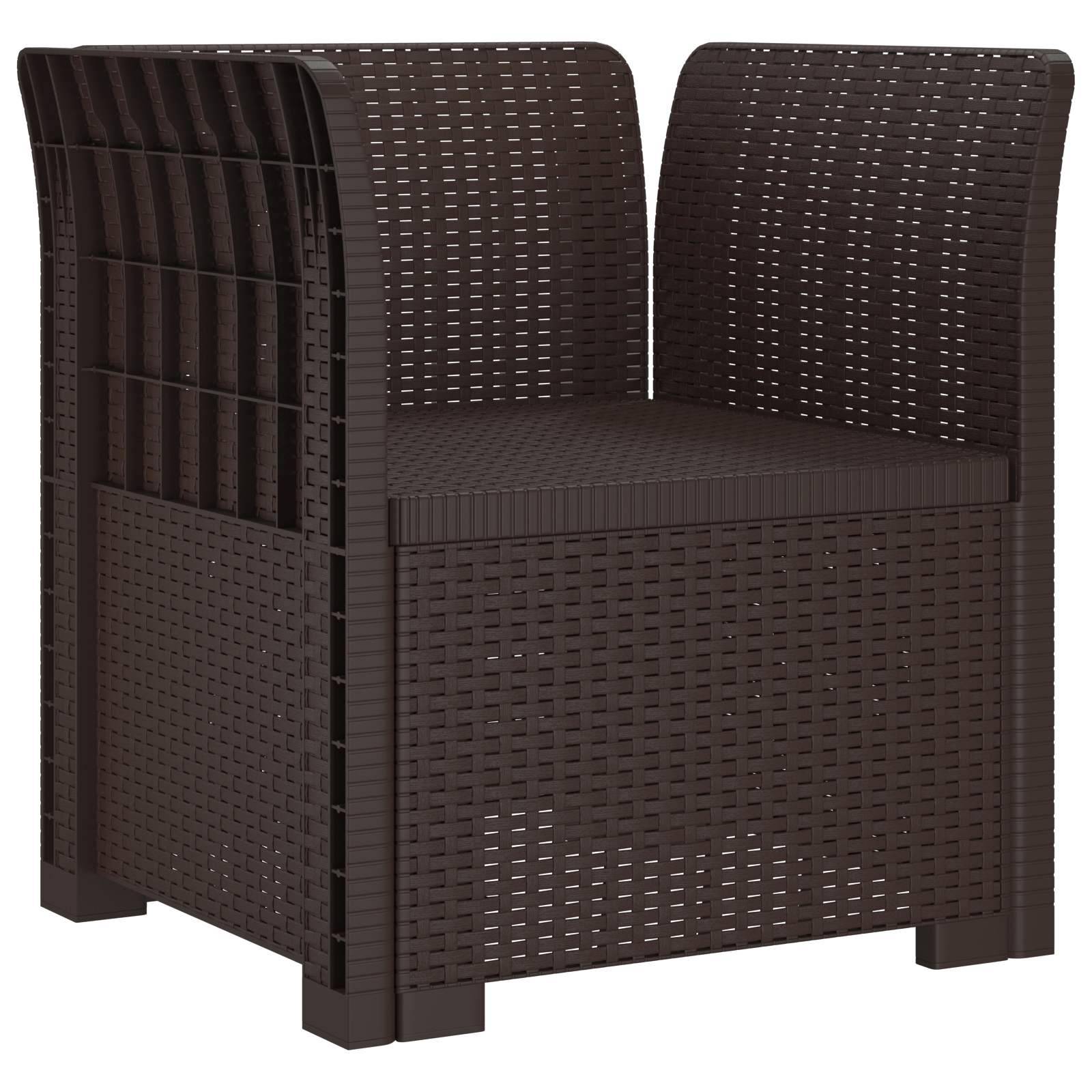 vidaXL 1-Sitzer Sessel Rattan-Look PP Braun