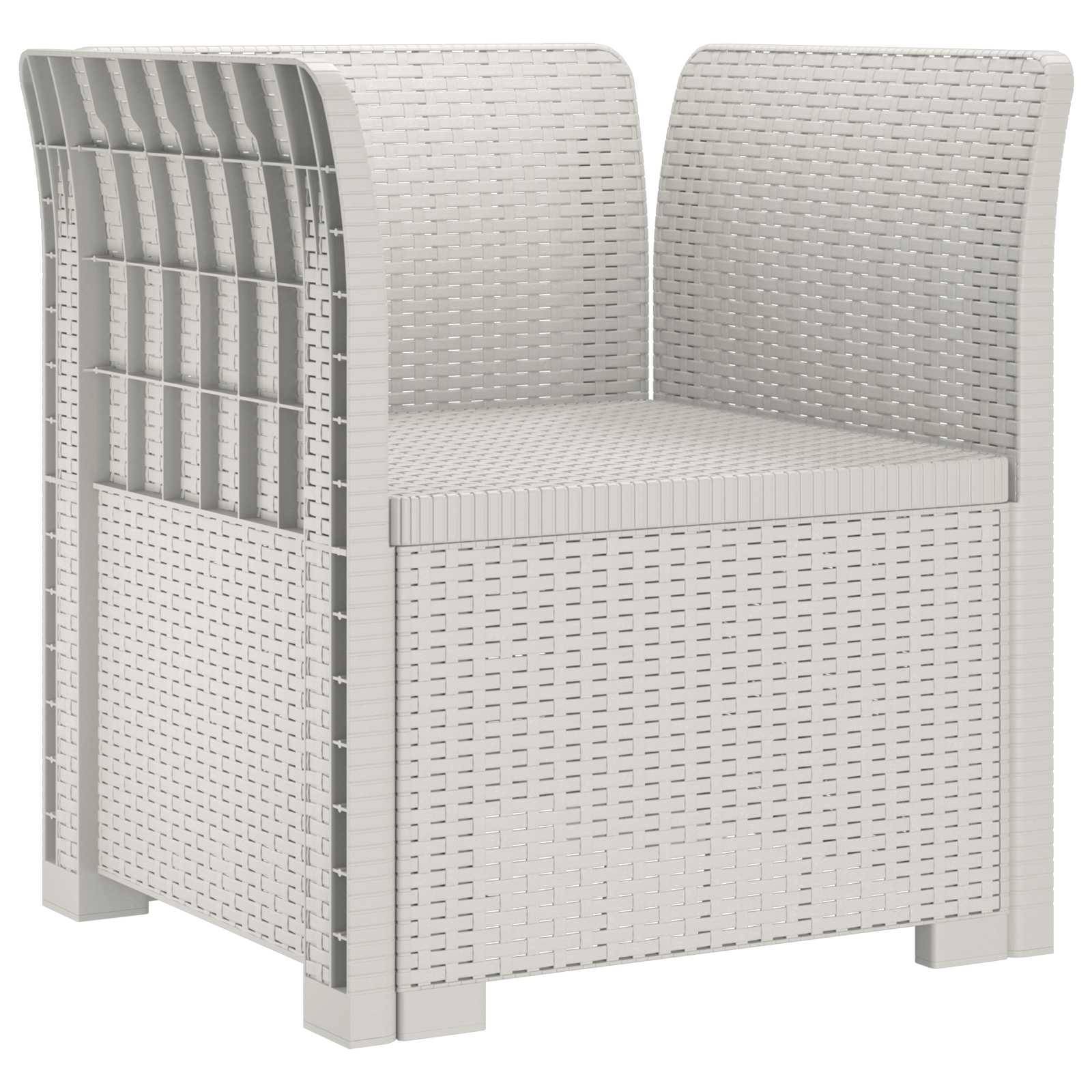 vidaXL 1-Sitzer Sessel Rattan-Look PP Weiß