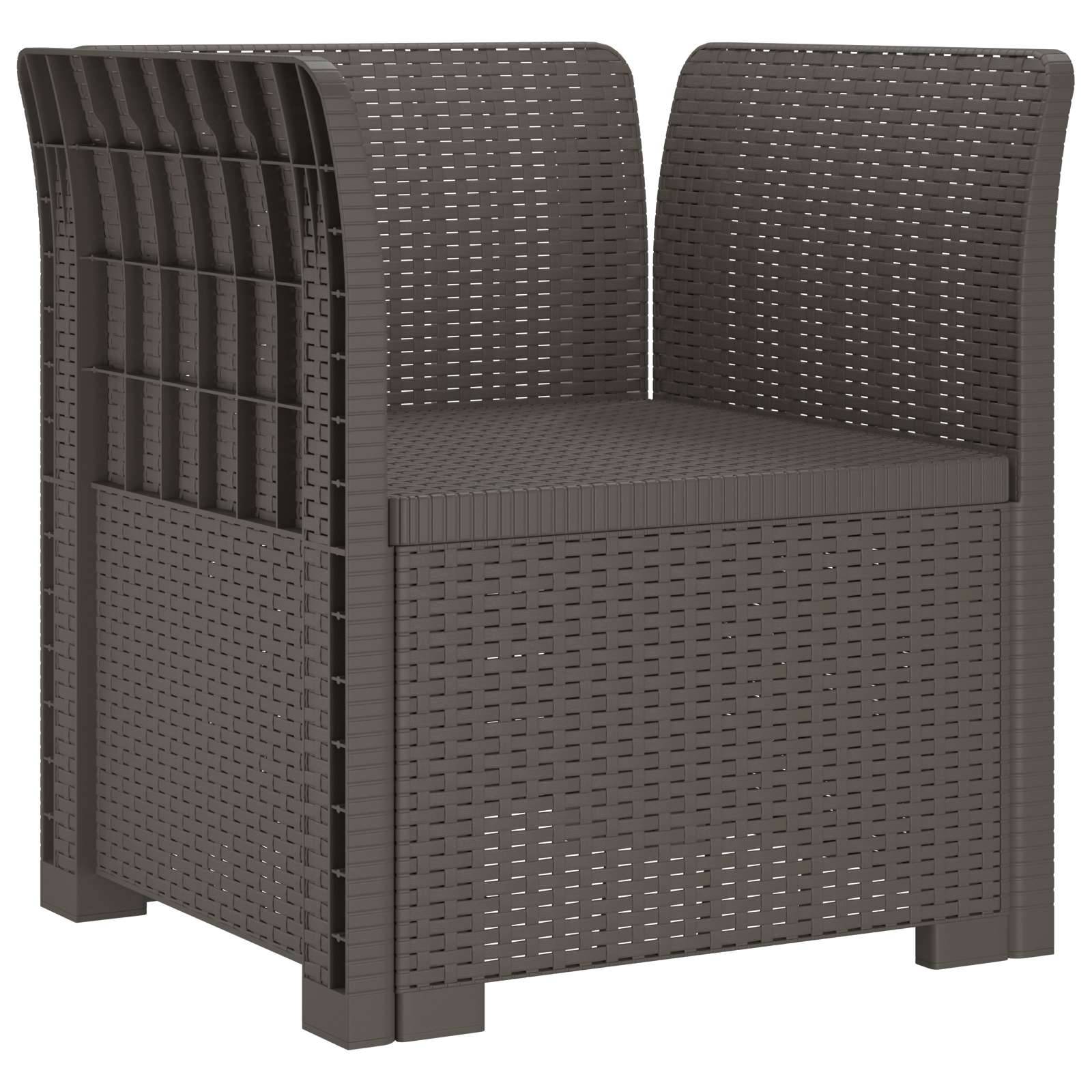 vidaXL 1-Sitzer Sessel mit Kissen Rattan-Look PP Hellgrau