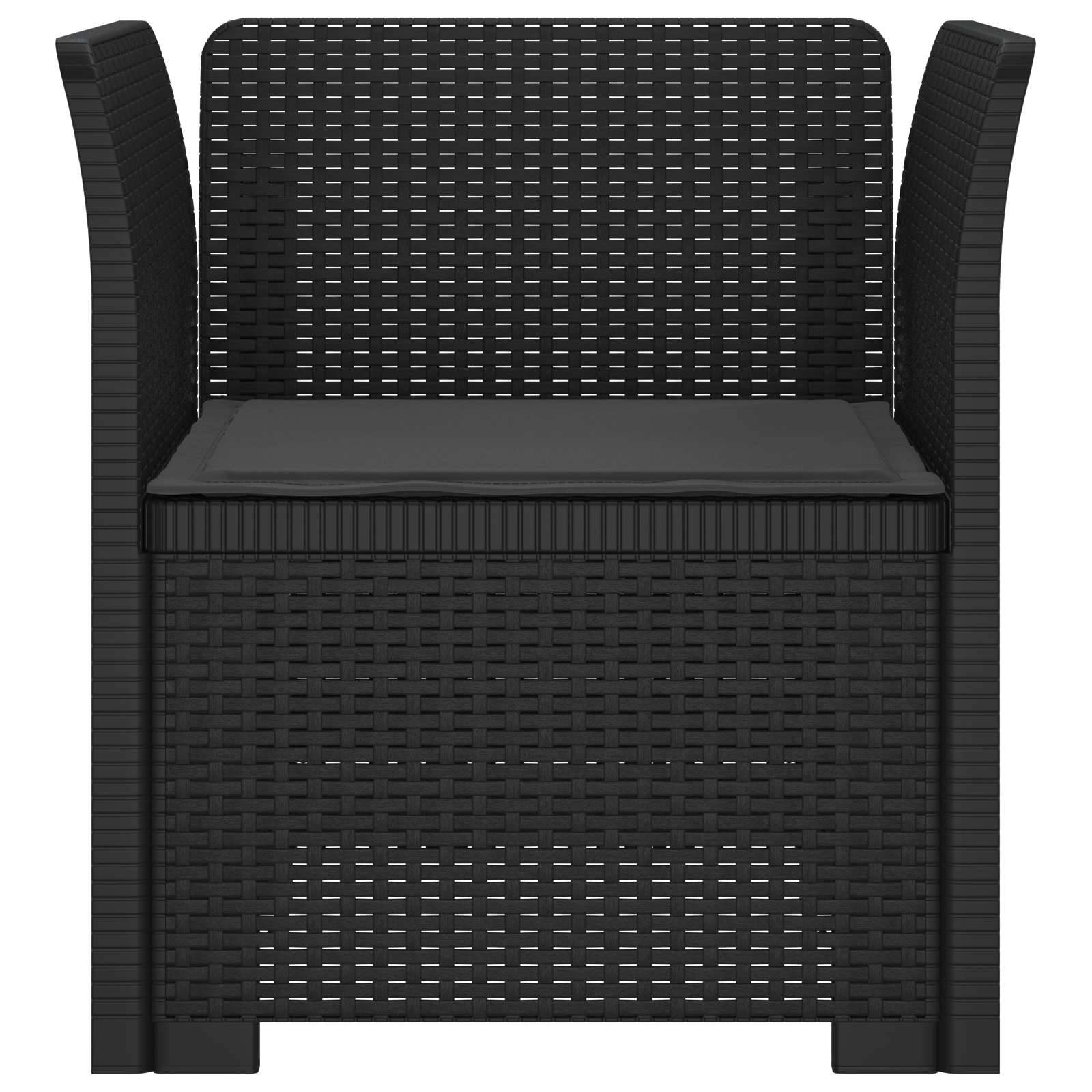 vidaXL 1-Sitzer Sessel mit Kissen Rattan-Look PP Anthrazit