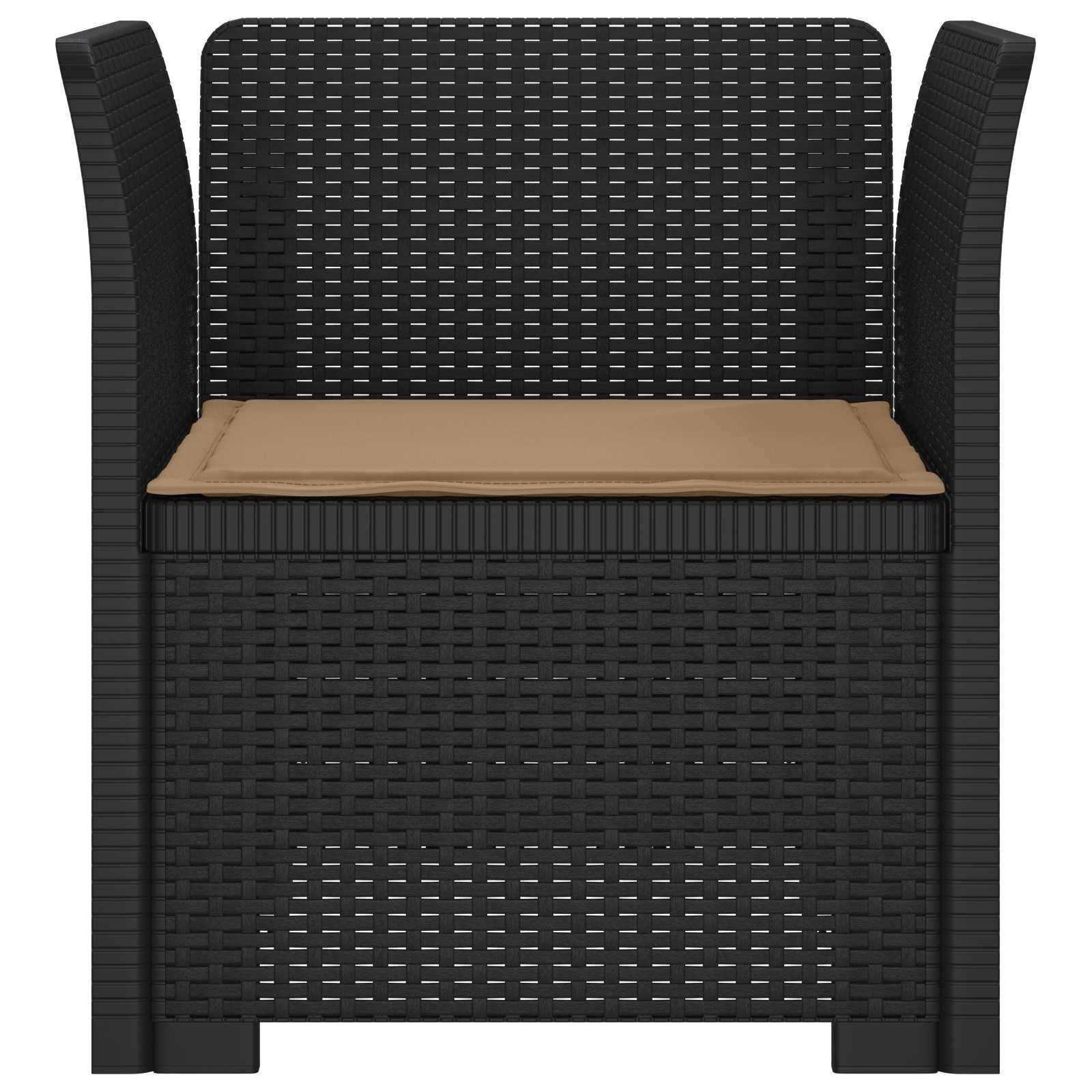 vidaXL 1-Sitzer Sessel mit Kissen Rattan-Look PP Anthrazit