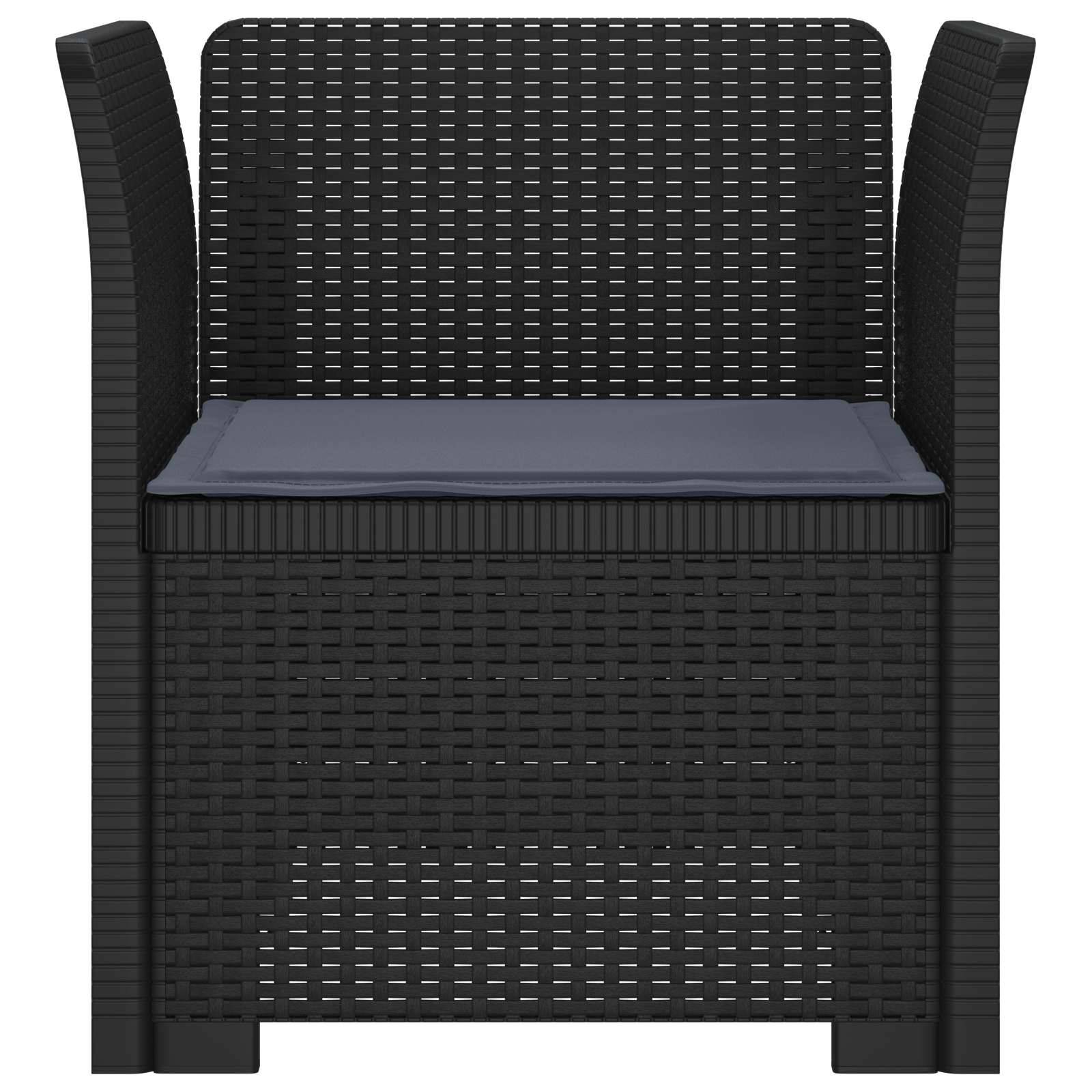 vidaXL 1-Sitzer Sessel mit Kissen Rattan-Look PP Anthrazit
