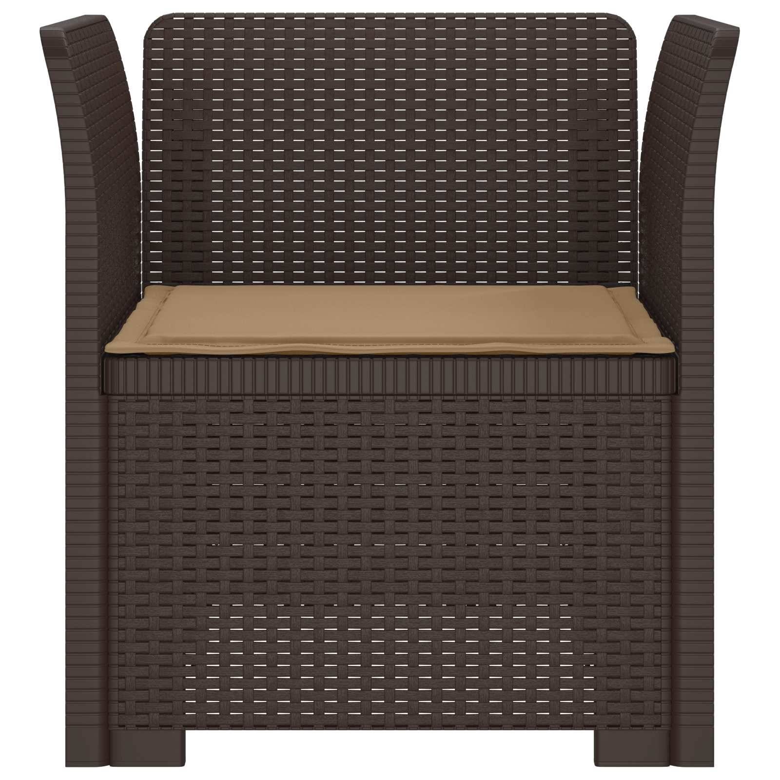 vidaXL 1-Sitzer Sessel mit Kissen Rattan-Look PP Braun