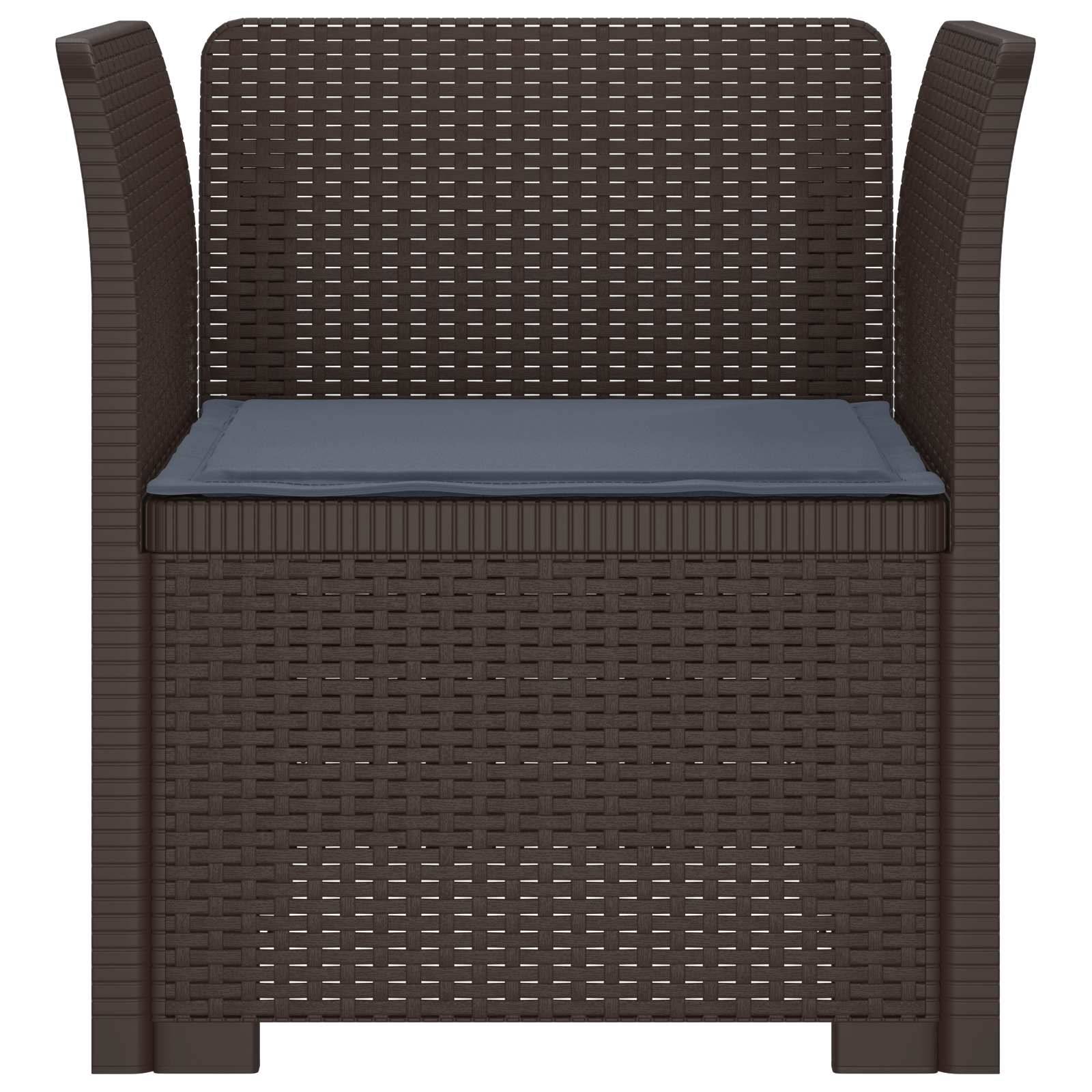 vidaXL 1-Sitzer Sessel mit Kissen Rattan-Look PP Braun