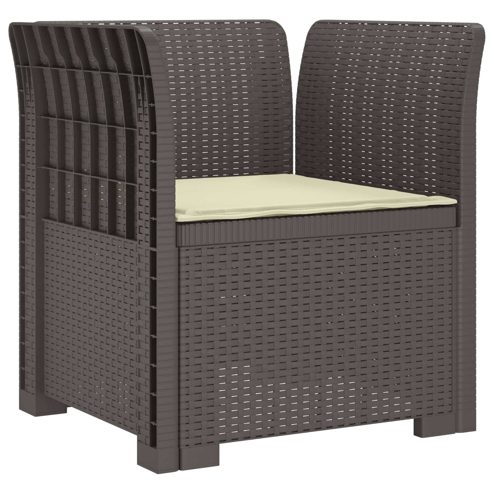 vidaXL 1-Sitzer Sessel mit Kissen Rattan-Look PP Hellgrau