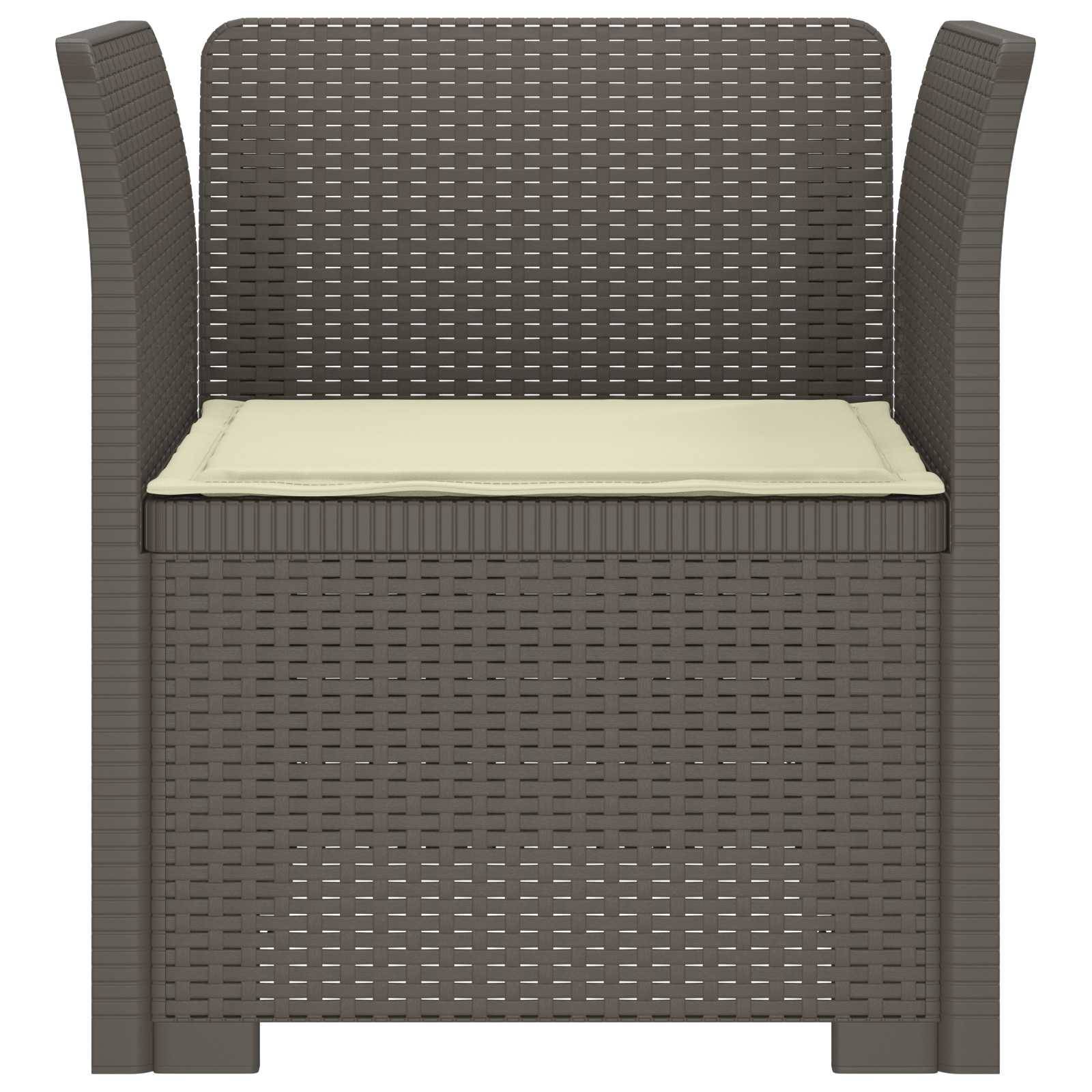 vidaXL 1-Sitzer Sessel mit Kissen Rattan-Look PP Hellgrau