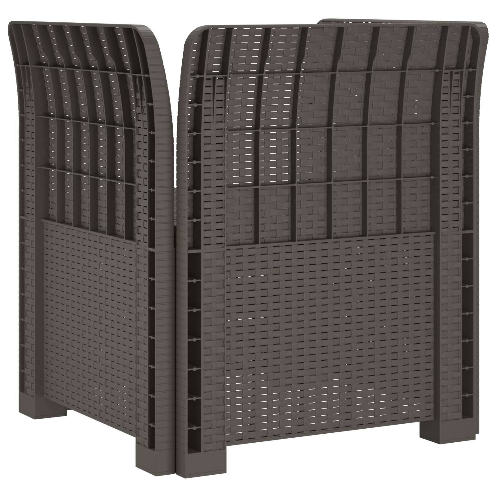 vidaXL 1-Sitzer Sessel mit Kissen Rattan-Look PP Hellgrau