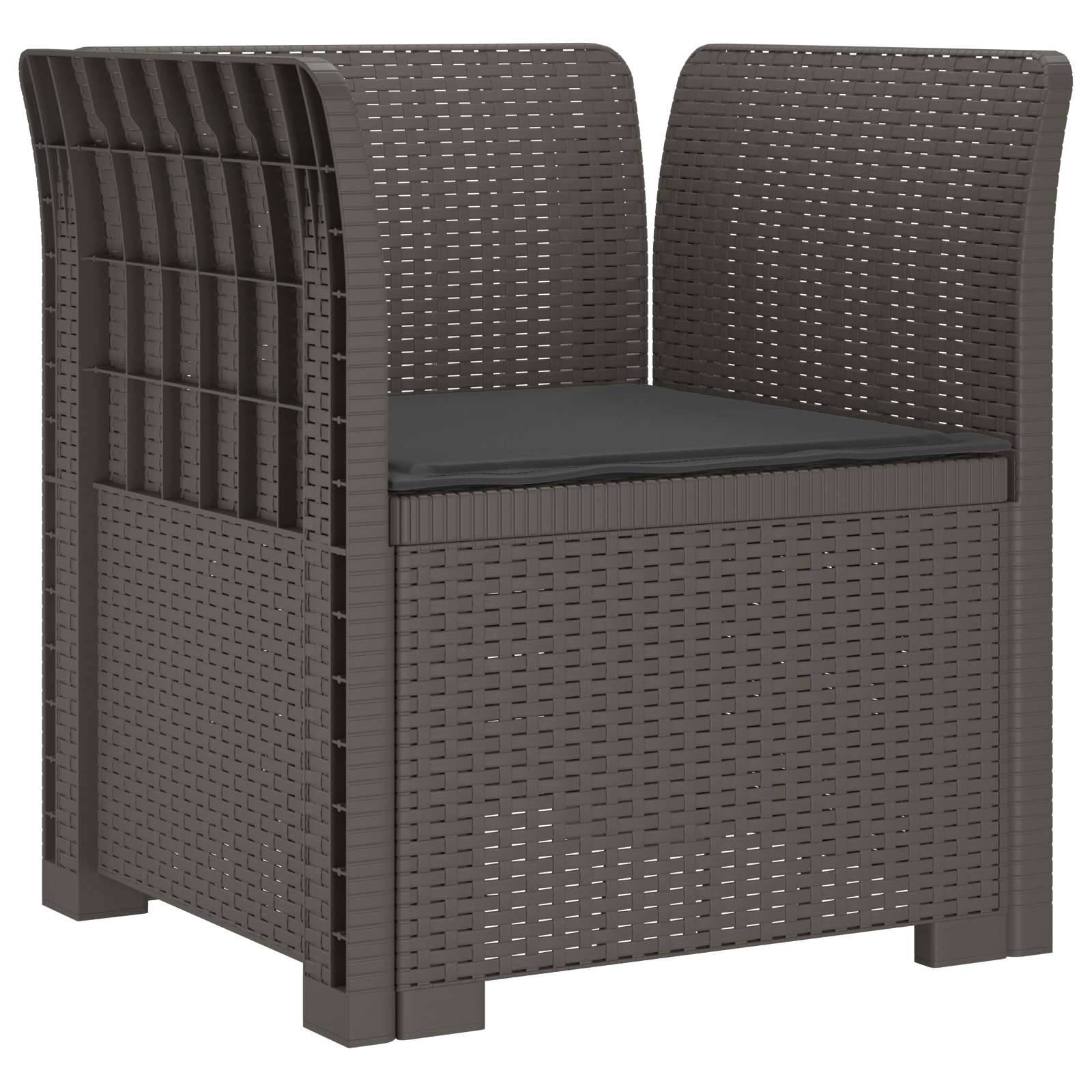 vidaXL 1-Sitzer Sessel mit Kissen Rattan-Look PP Hellgrau