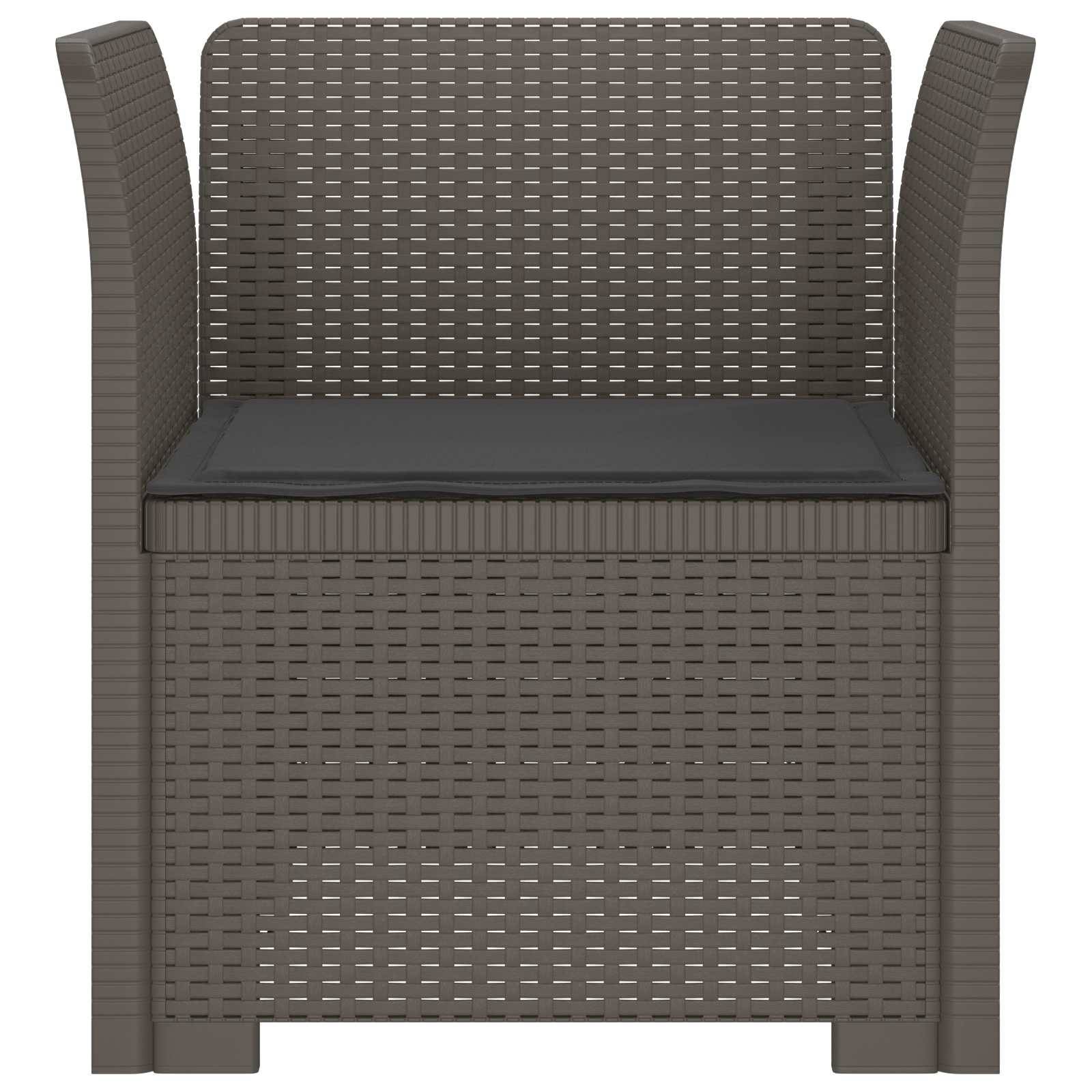 vidaXL 1-Sitzer Sessel mit Kissen Rattan-Look PP Hellgrau