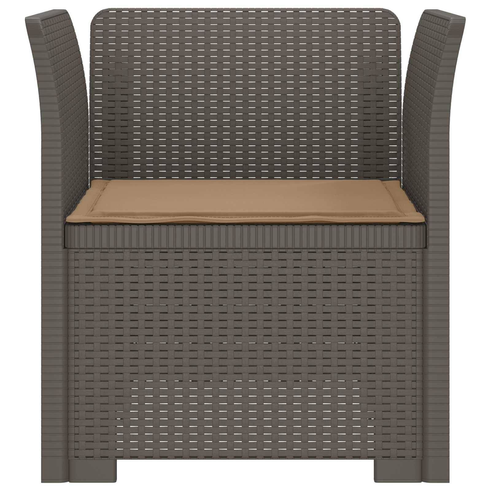 vidaXL 1-Sitzer Sessel mit Kissen Rattan-Look PP Hellgrau