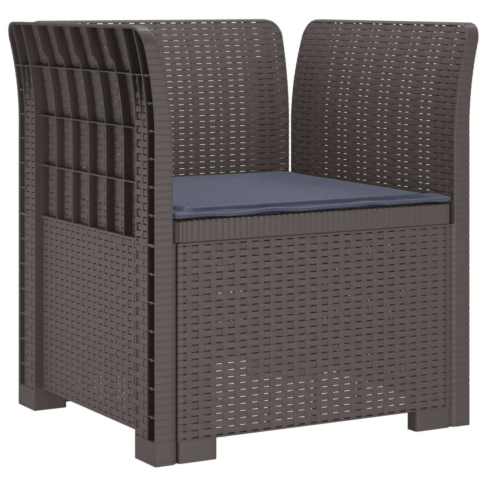 vidaXL 1-Sitzer Sessel mit Kissen Rattan-Look PP Hellgrau
