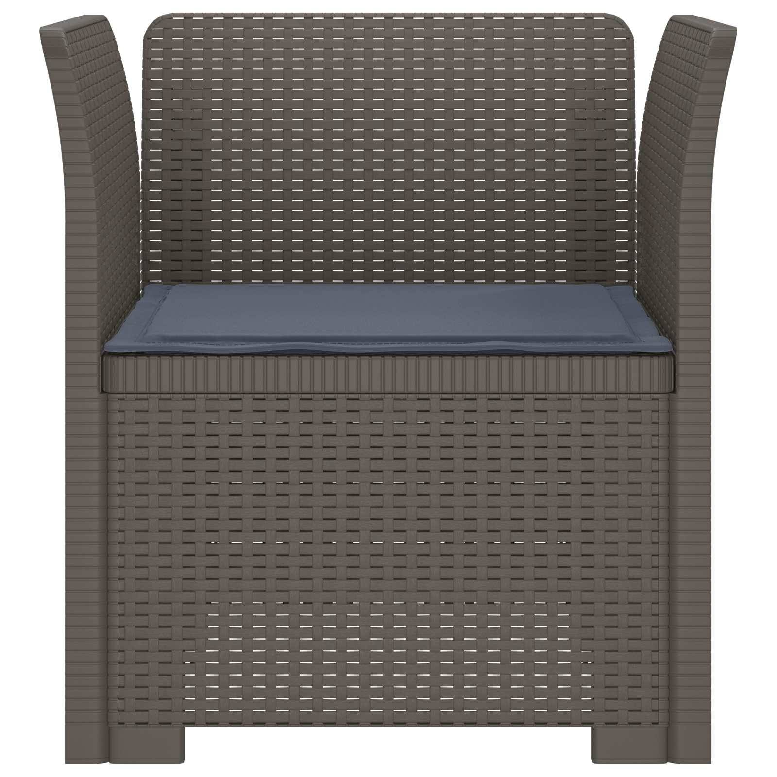 vidaXL 1-Sitzer Sessel mit Kissen Rattan-Look PP Hellgrau