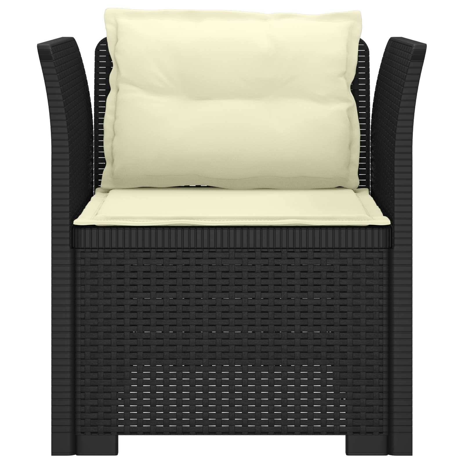 vidaXL 1-Sitzer Sessel mit Kissen Rattan-Look PP Anthrazit