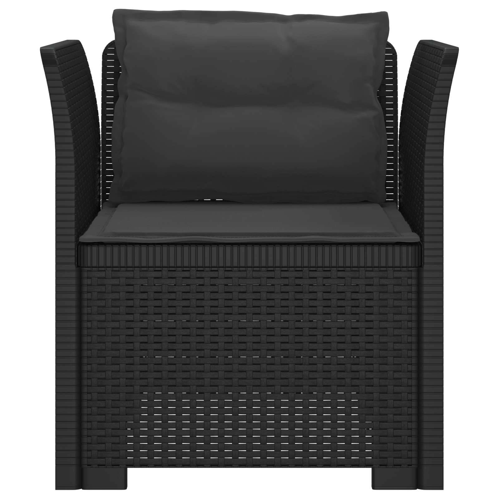 vidaXL 1-Sitzer Sessel mit Kissen Rattan-Look PP Anthrazit