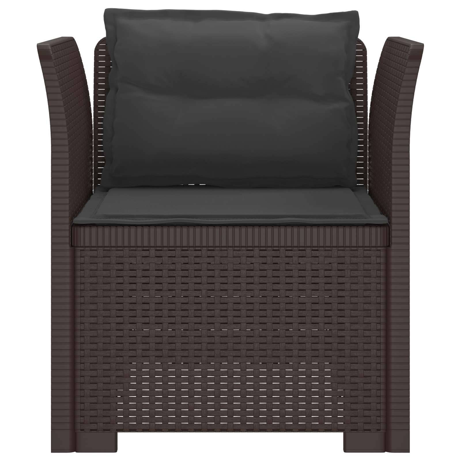 vidaXL 1-Sitzer Sessel mit Kissen Rattan-Look PP Braun