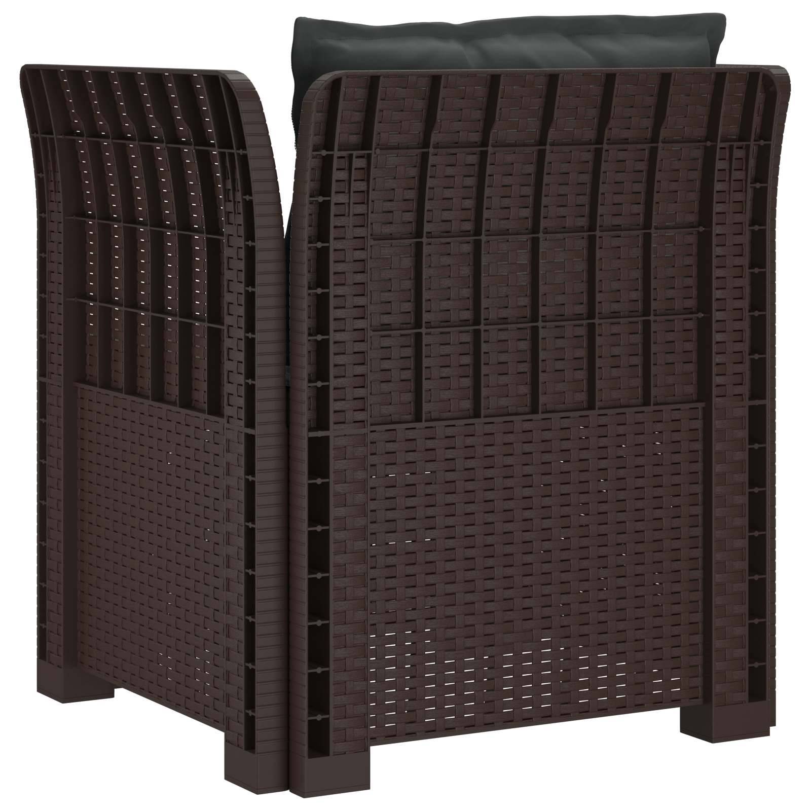 vidaXL 1-Sitzer Sessel mit Kissen Rattan-Look PP Braun